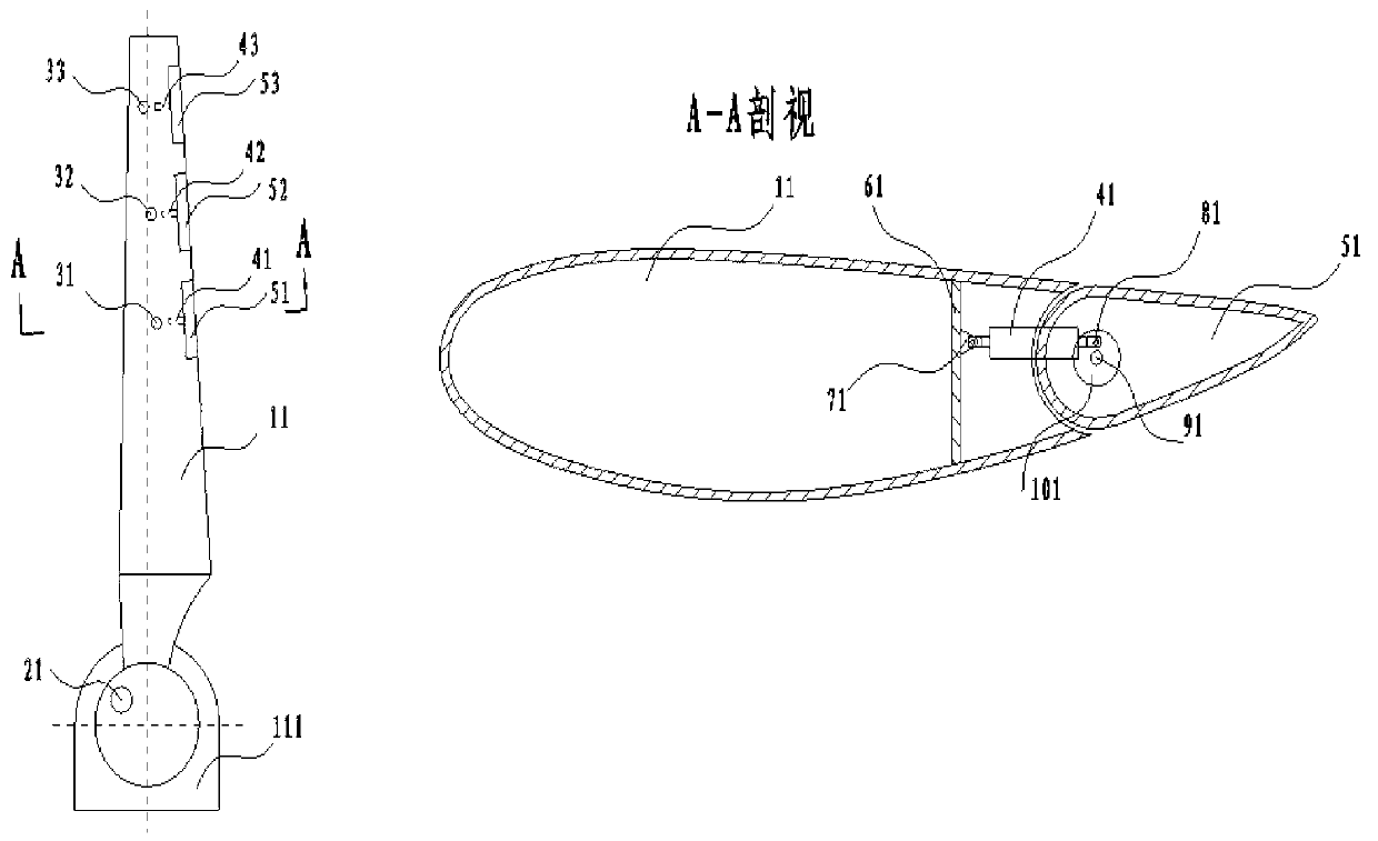 Giant magnetostrictive flap wind turbine blade vibration reduction system and control method