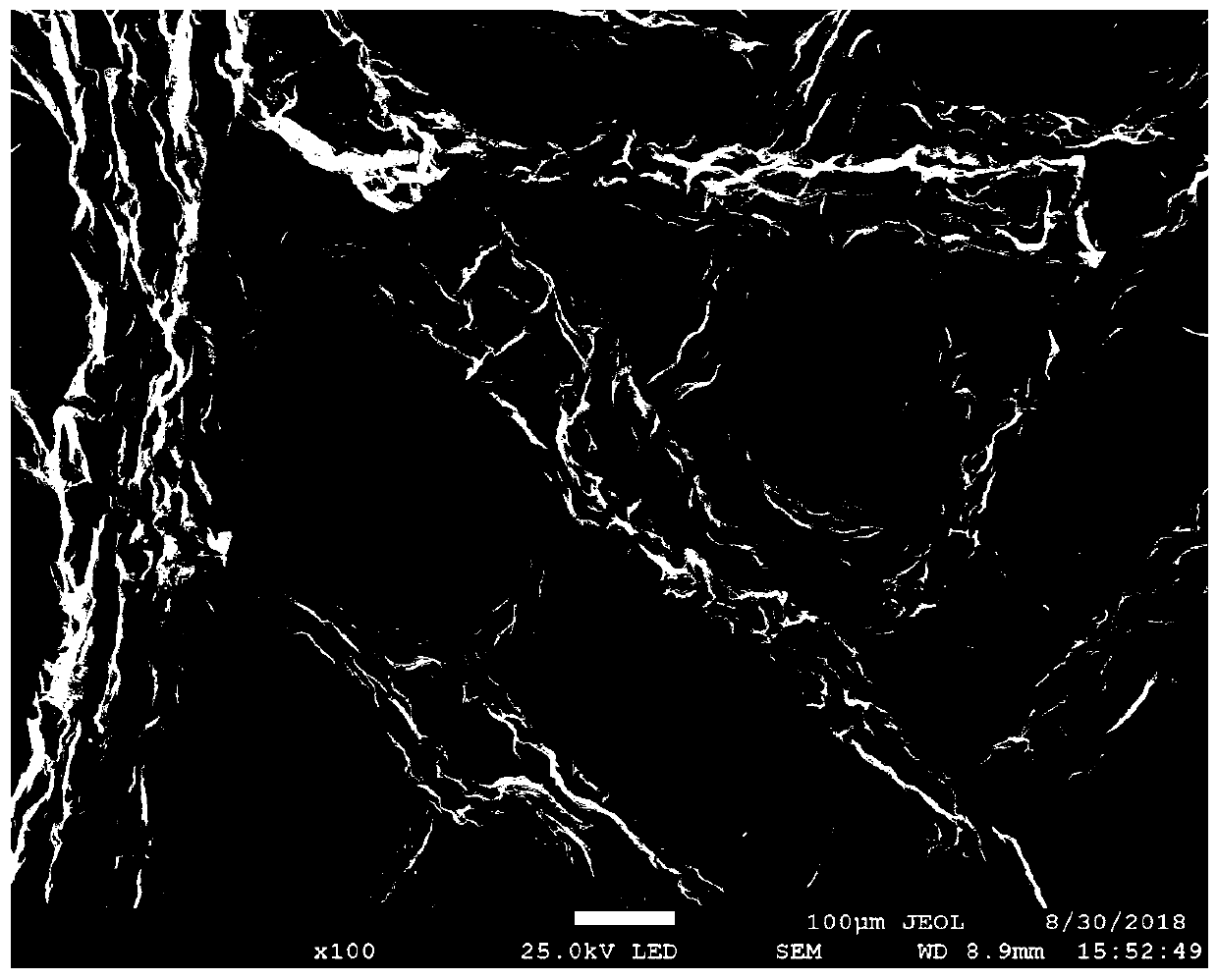 Preparation method of sodion energy storage graphene/sodium titanate non-woven fabric material