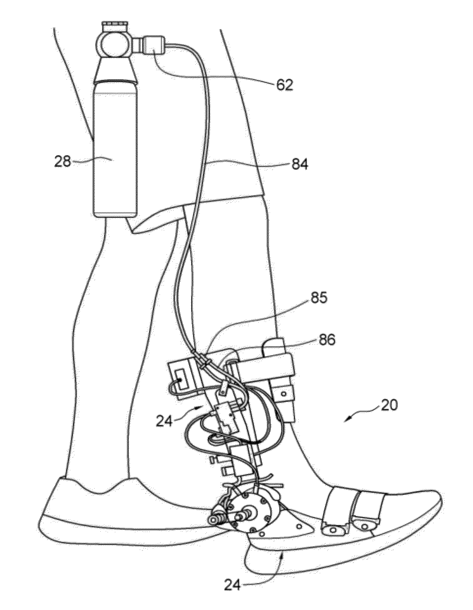 Portable active pneumatically powered ankle-foot orthosis