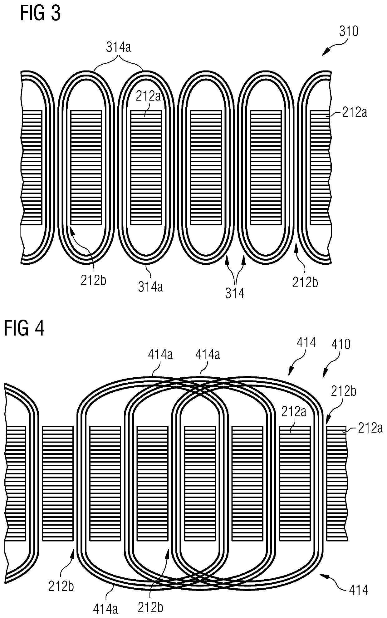 Stator assembly comprising electrical insulation devices having an outer surface with elevated surface portions