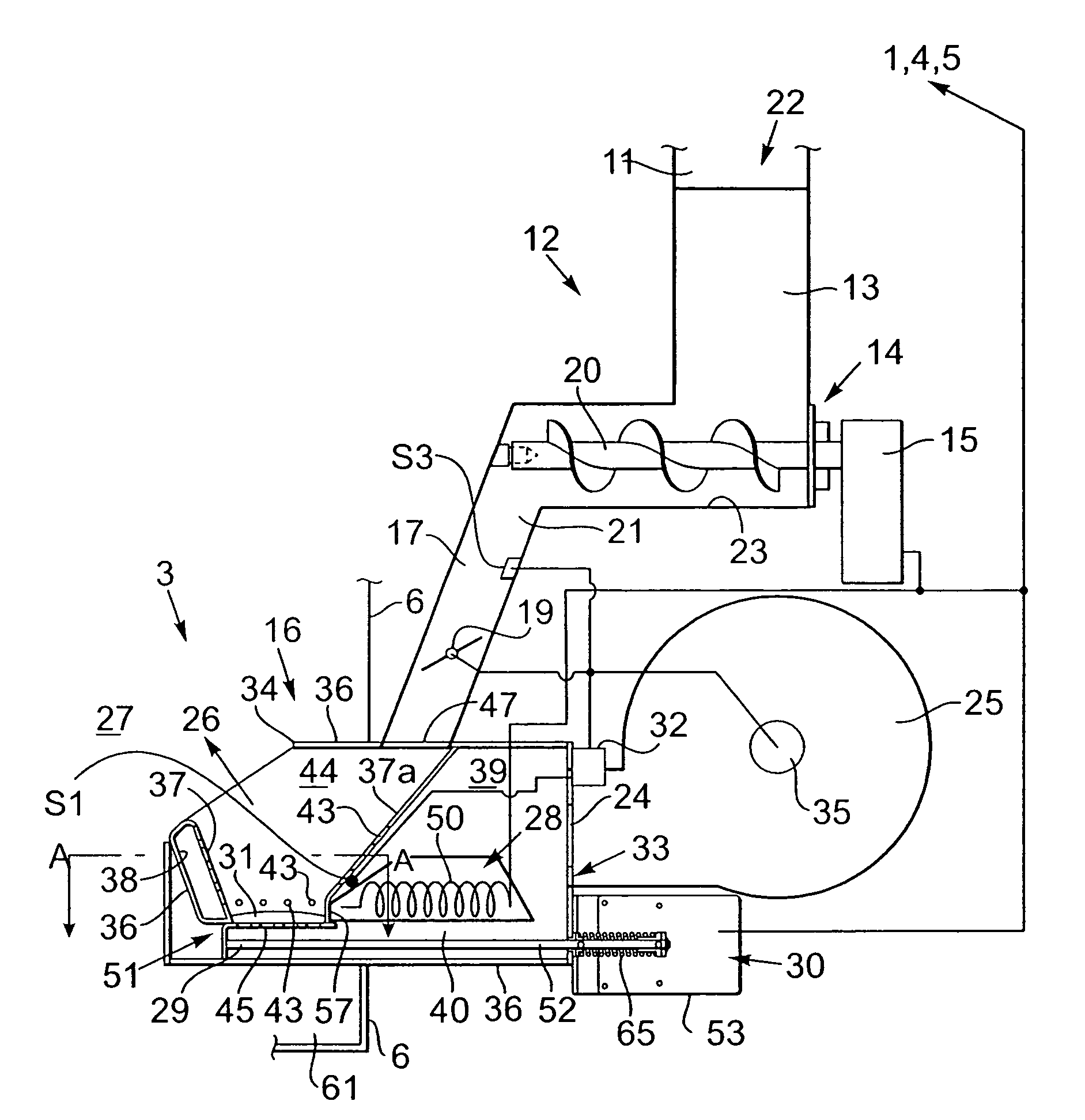 Device and method for the combustion of granular, solid fuel