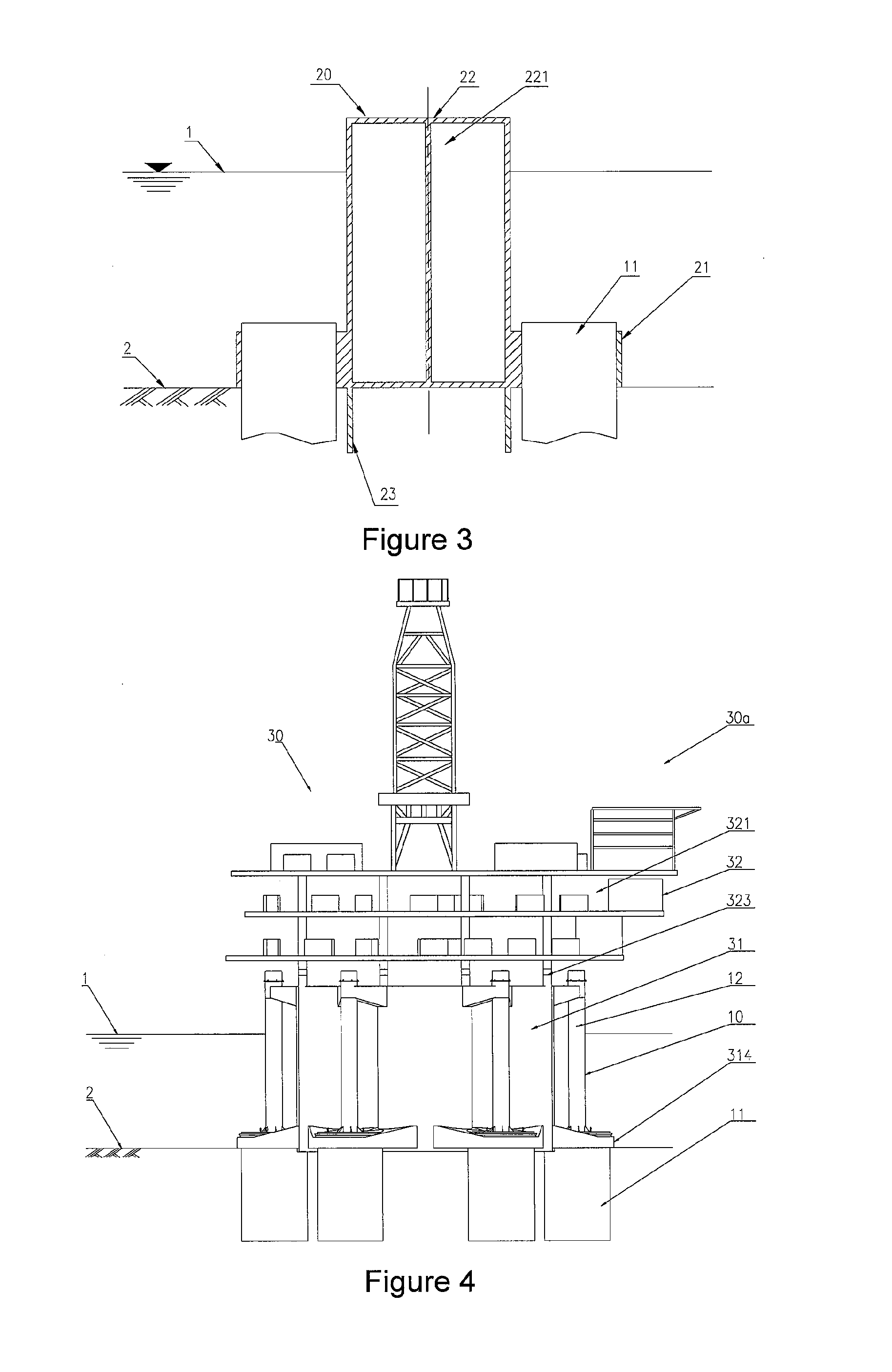 Type of suction leg, an offshore caisson, and a sit-on-bottom offshore platform