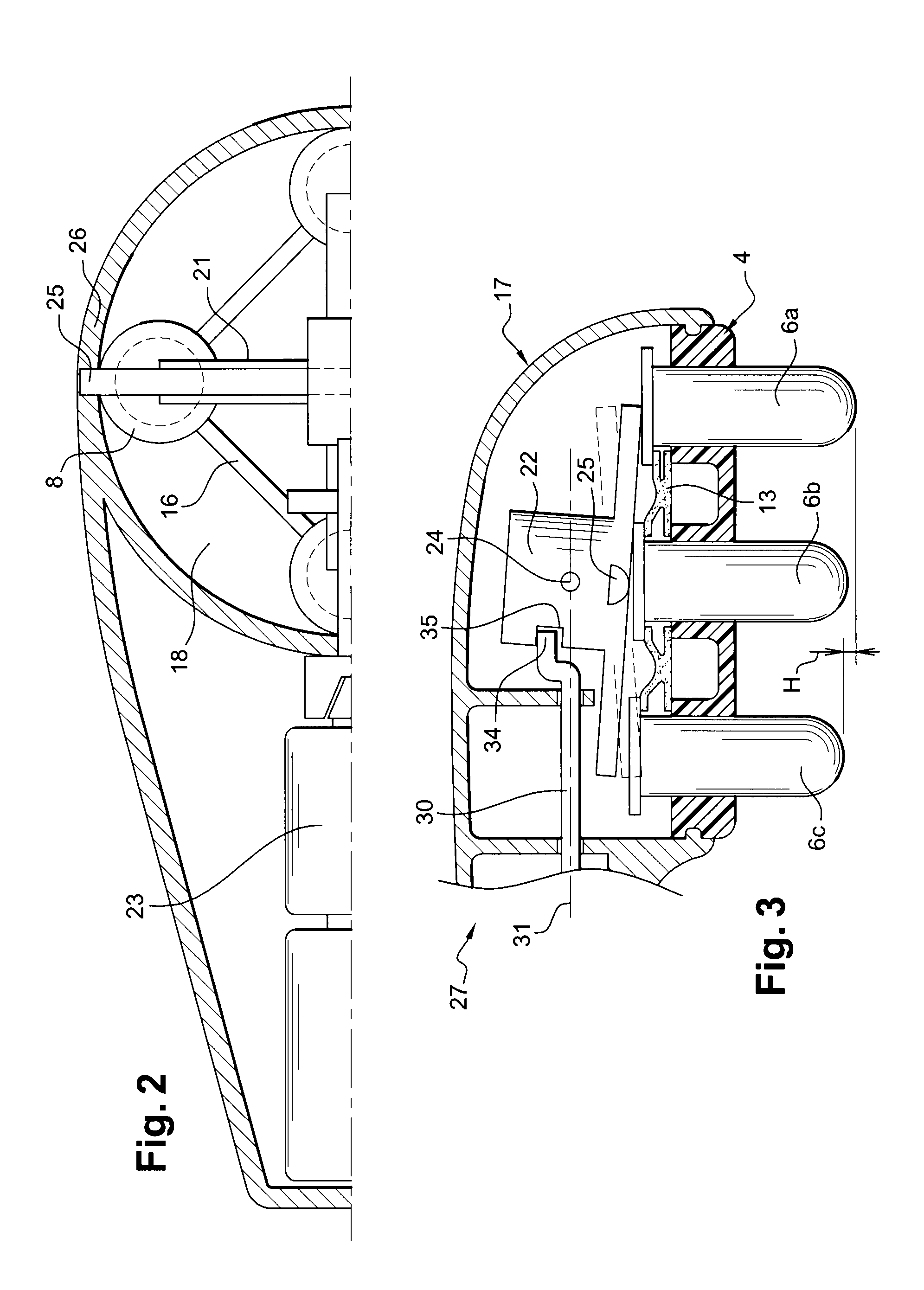 Massaging head and motorized assembly comprising same