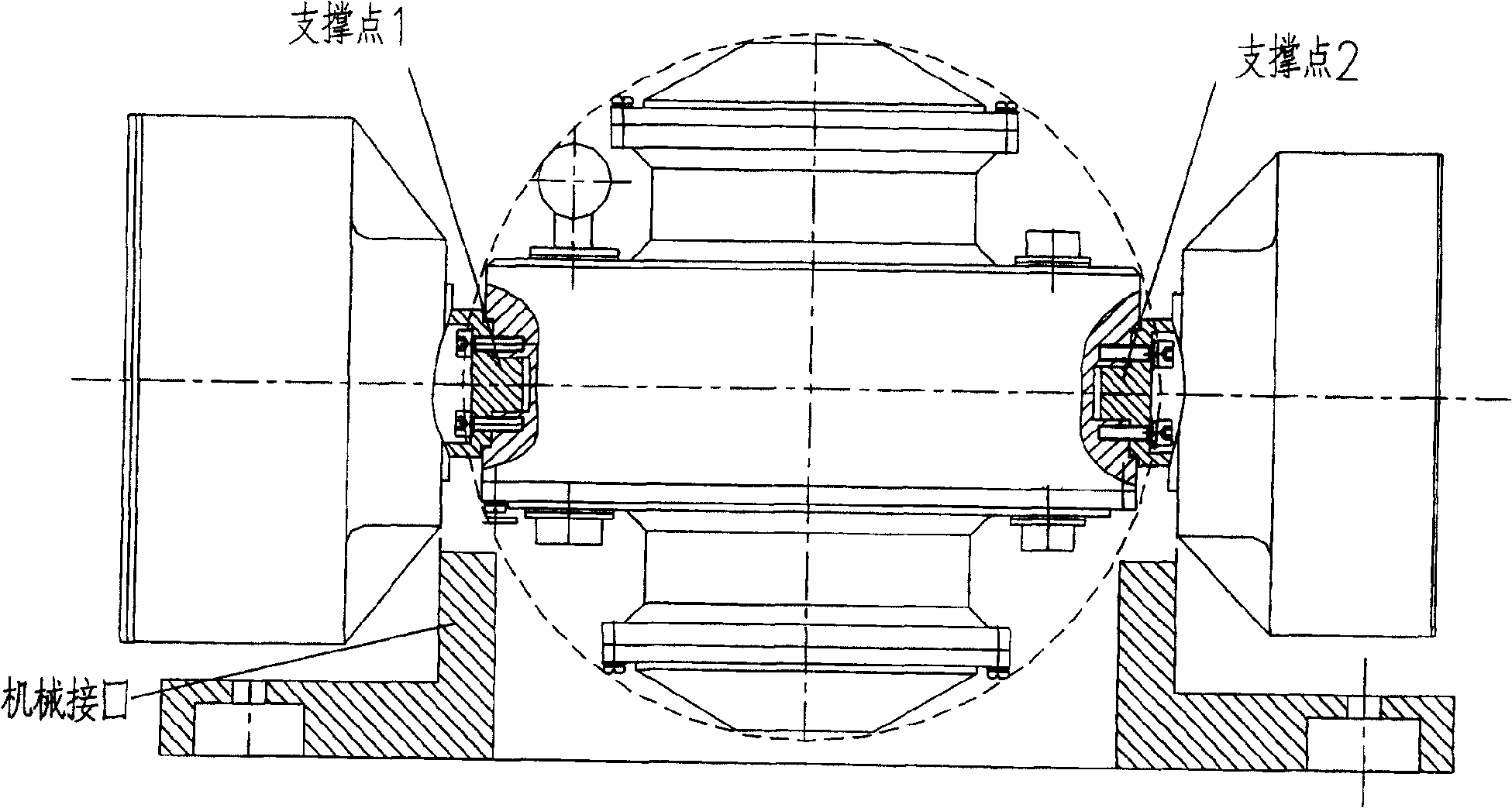 Completely non - contacting magnetic suspension control moment gyro of single framework