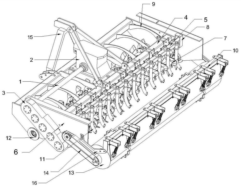 Double-shaft rotary tillage combined fertilizing and sowing planter