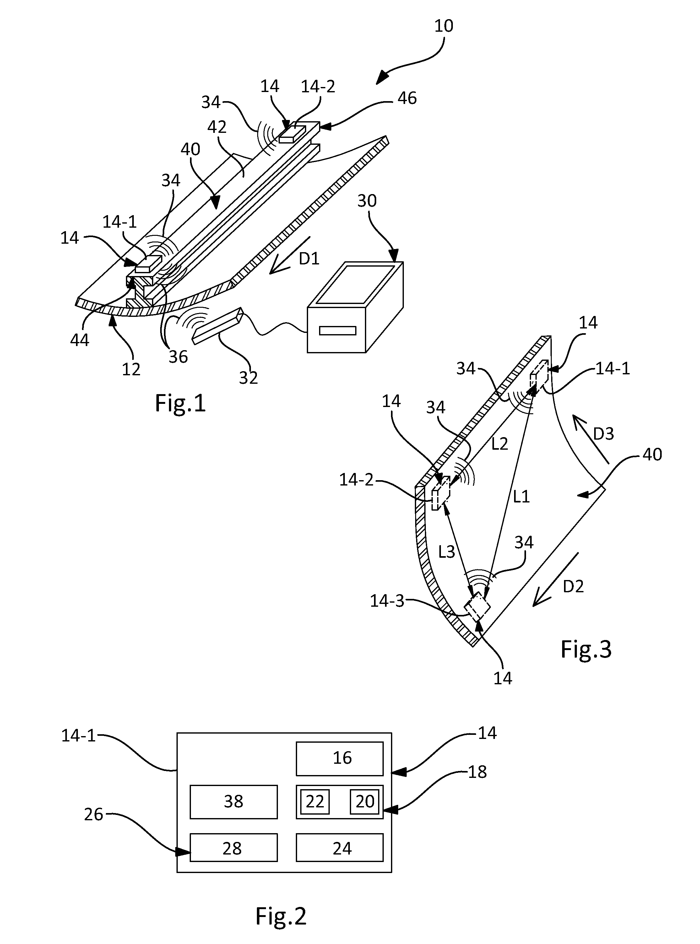 Device and method for detecting an impact on a composite material structure