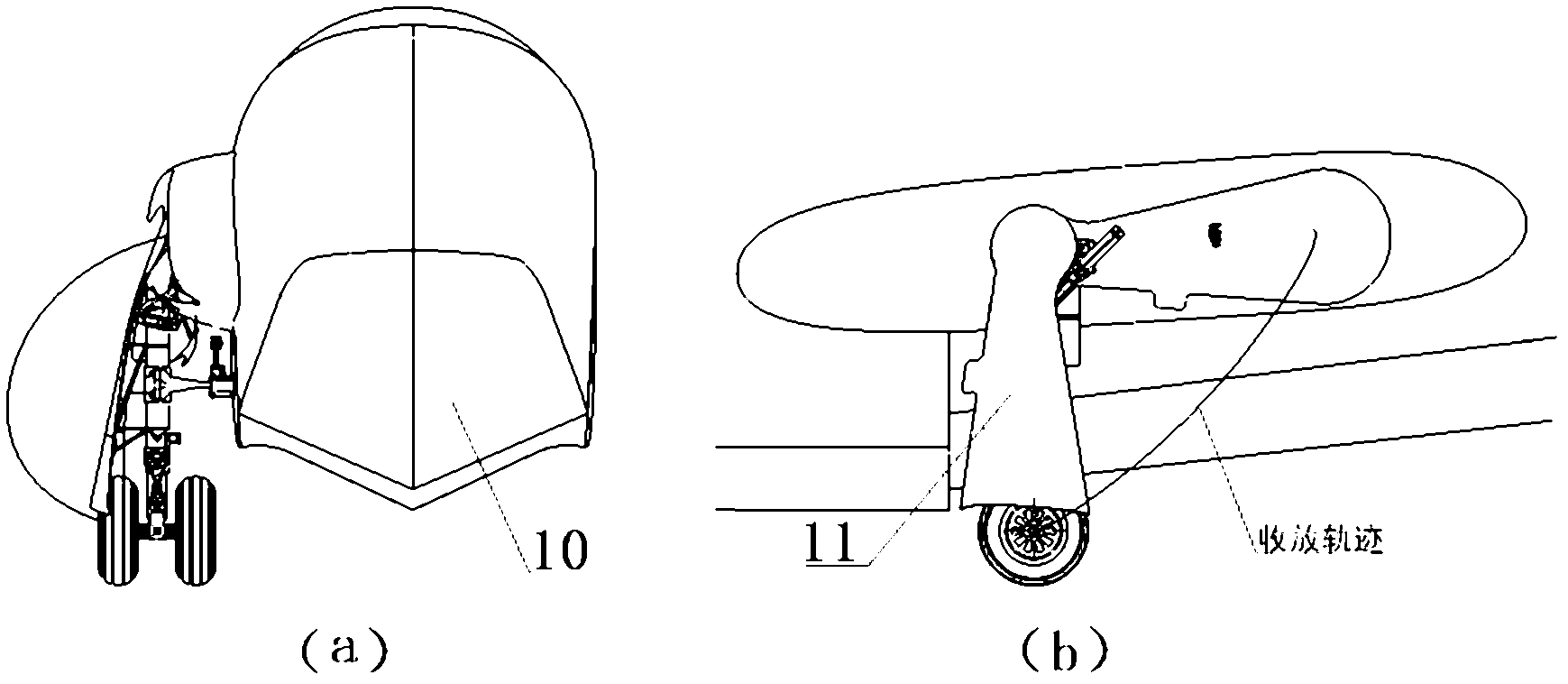 Plane main undercarriage space retraction/extension mechanism and retraction/extension method
