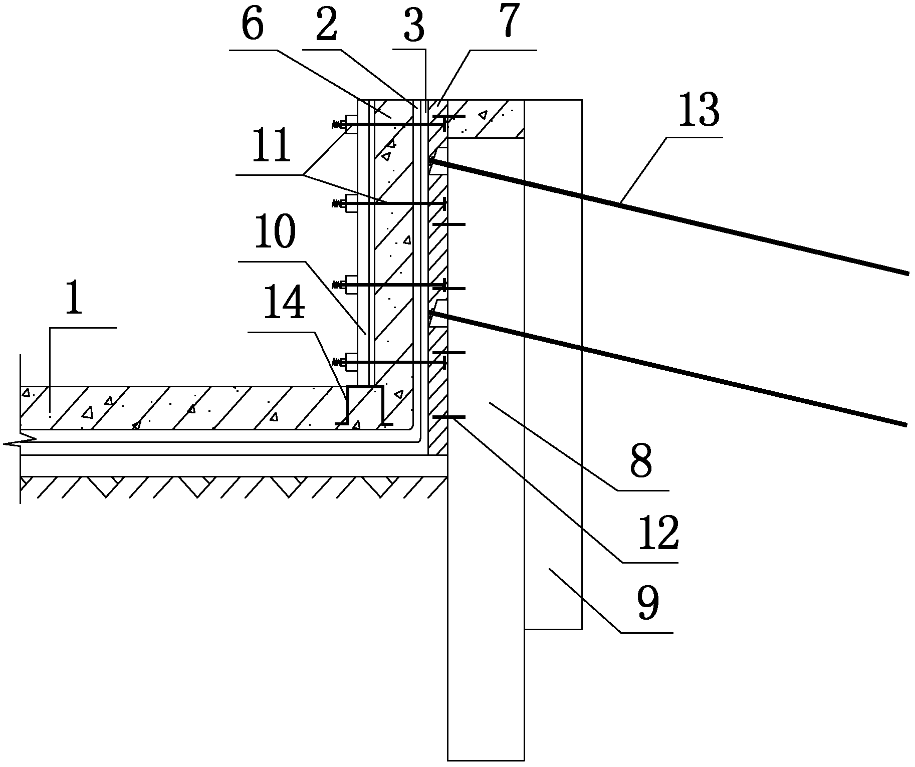 Construction method of basement attached lane structure