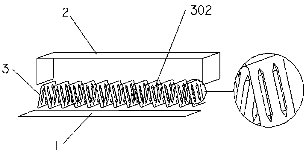 A heat-dissipating strip of a PTC heat-sensitive material heat-dissipating device and a manufacturing method and use thereof