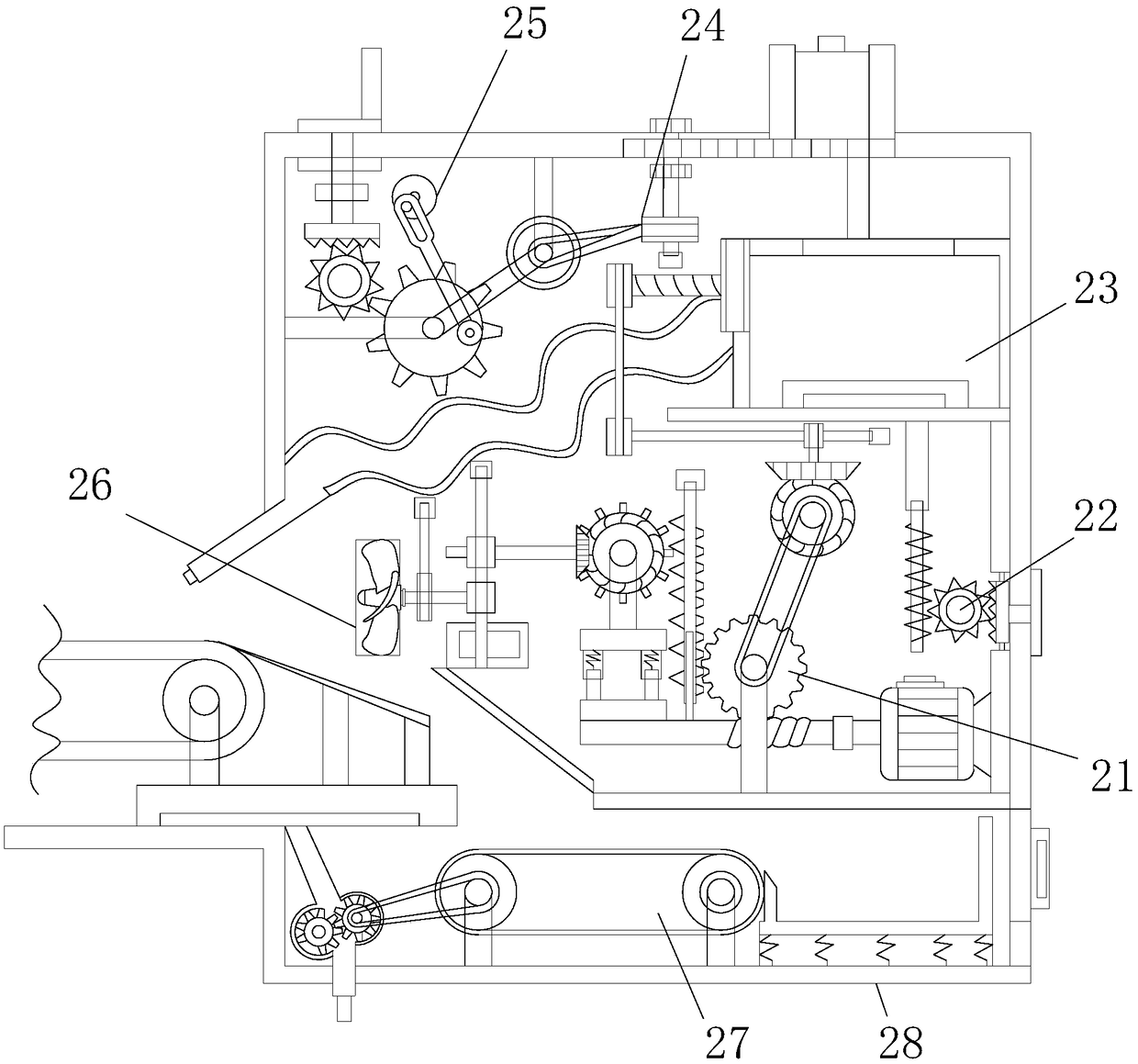 Self-stabilizing cleaning cargo conveyor