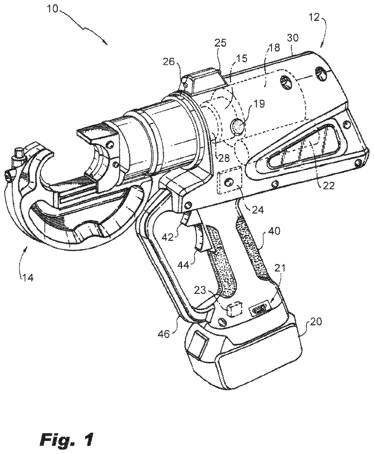 Power tool with crimp localization