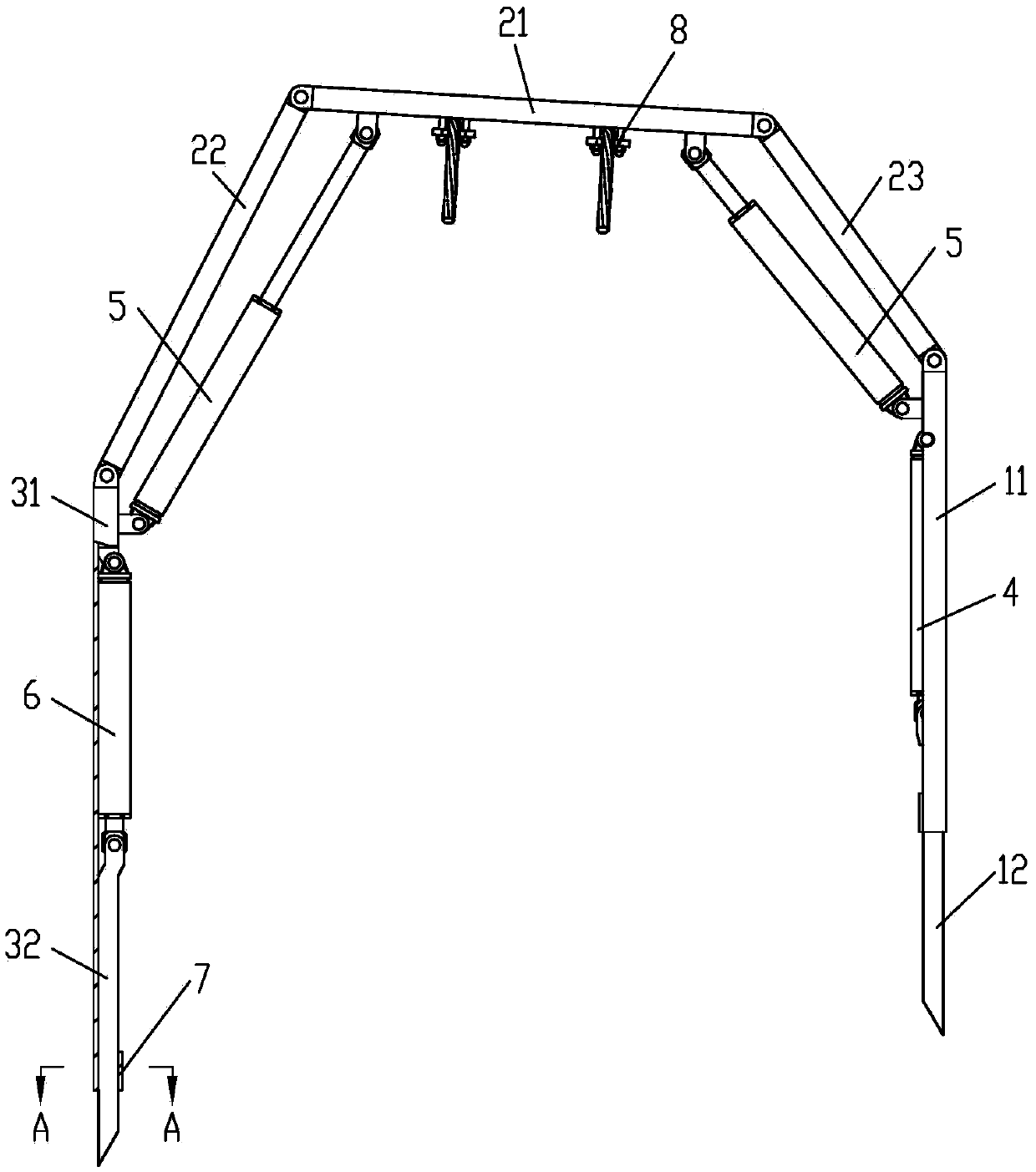 A shield support for steeply inclined medium-thick coal seam