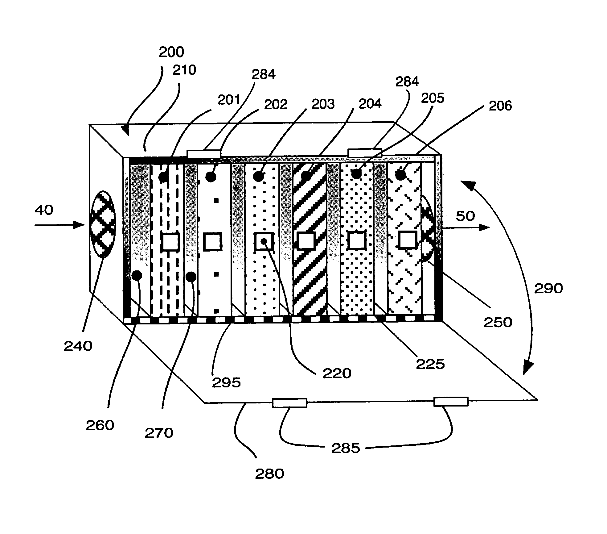 Flexible, multi-cartridge, reconfigurable/selectable air contaminant control system and method for fuel cells