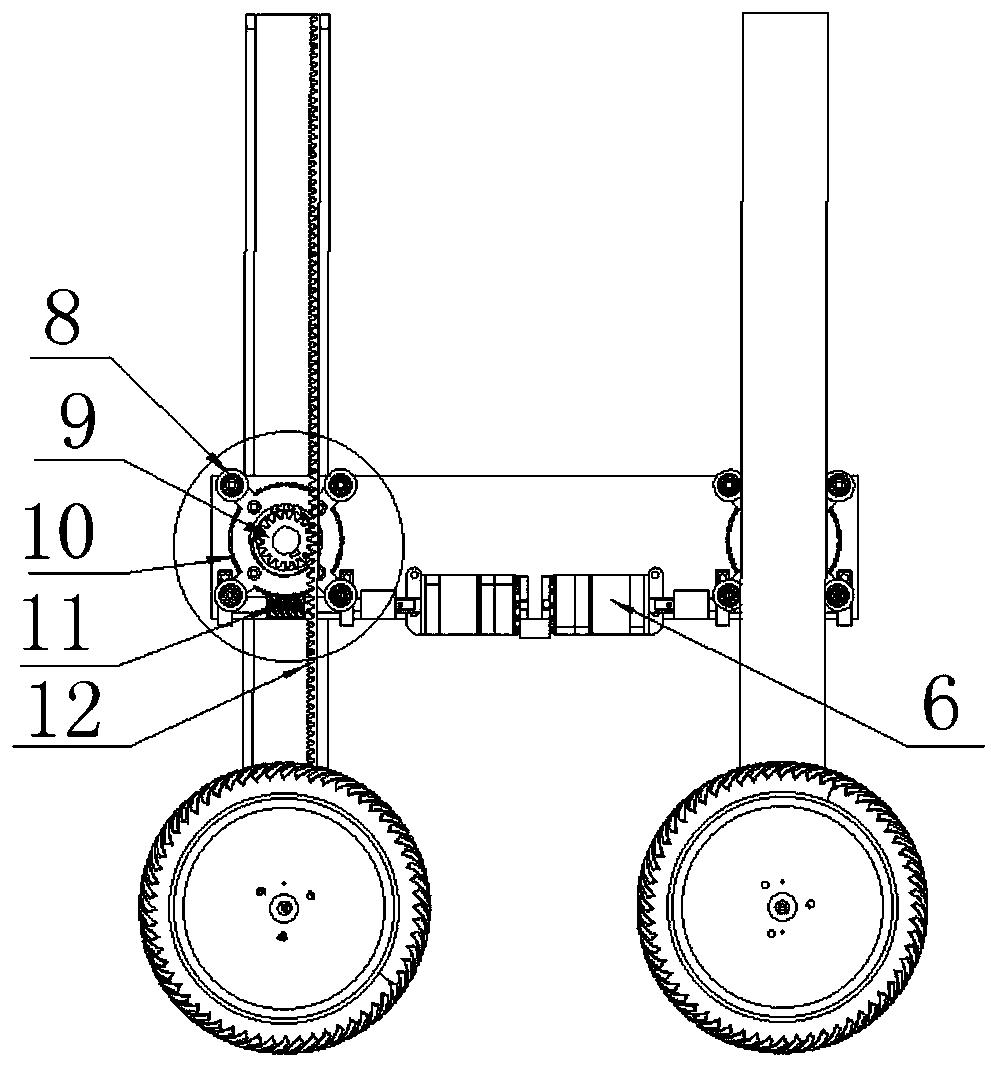 Bouncing mobile robot with gear-rack structure