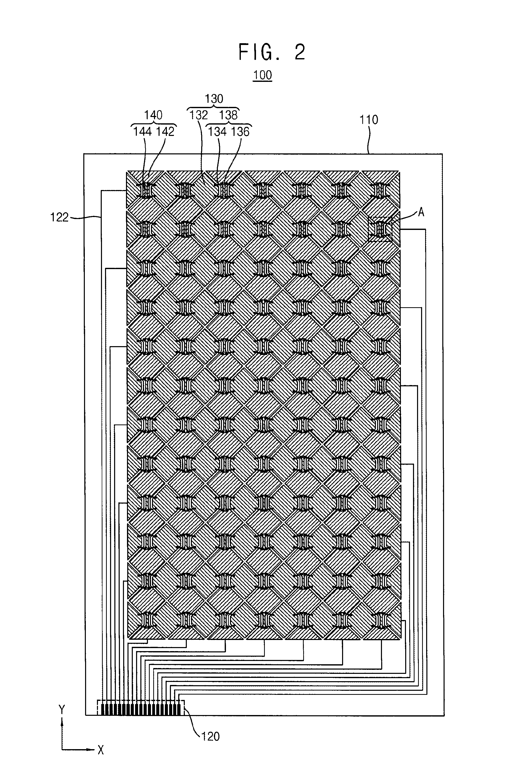 Mother substrate for a touch screen panel and array test method thereof