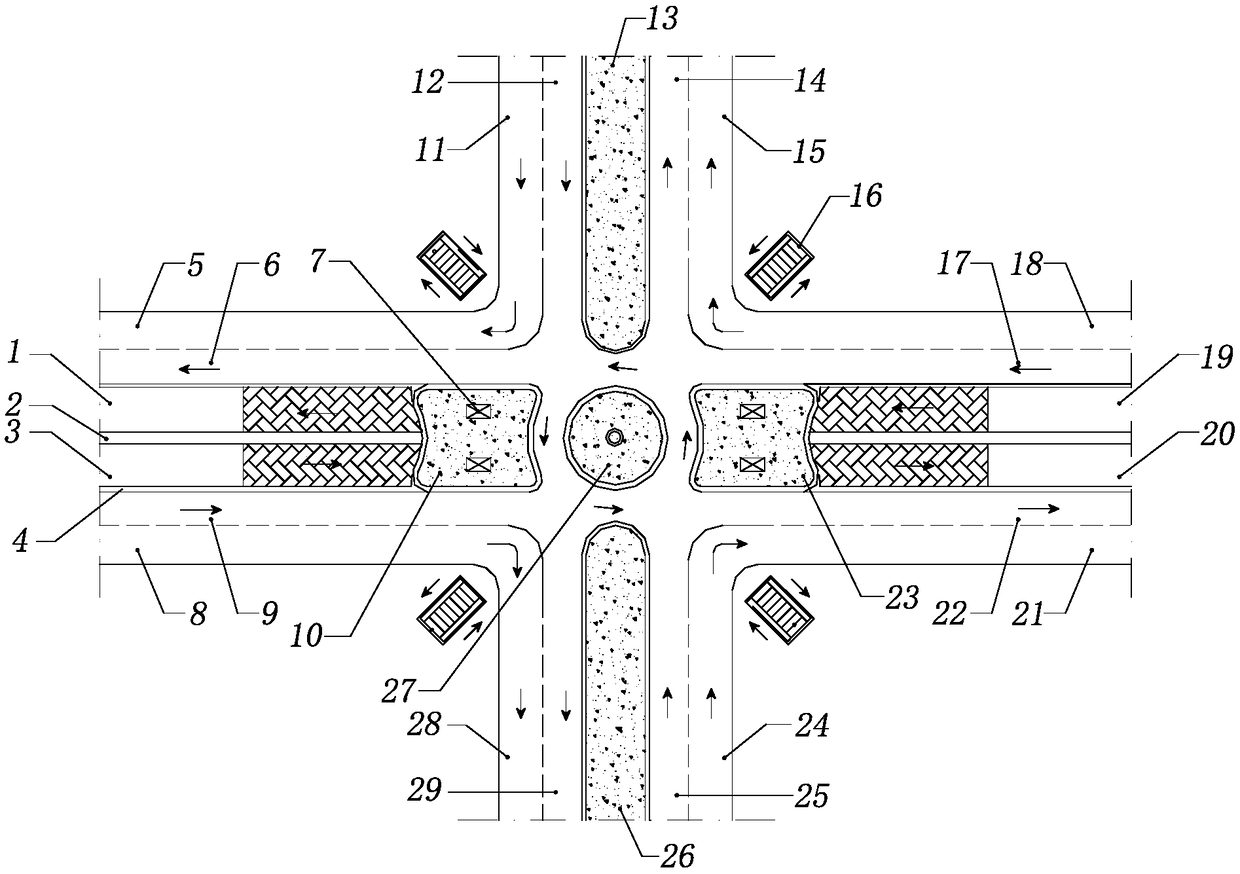 Urban road intersection diversion system