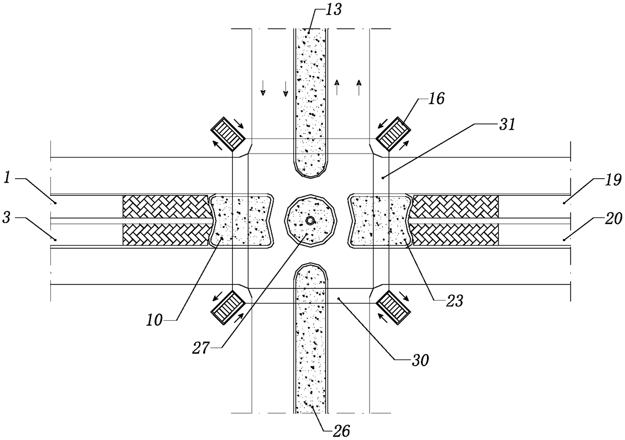 Urban road intersection diversion system