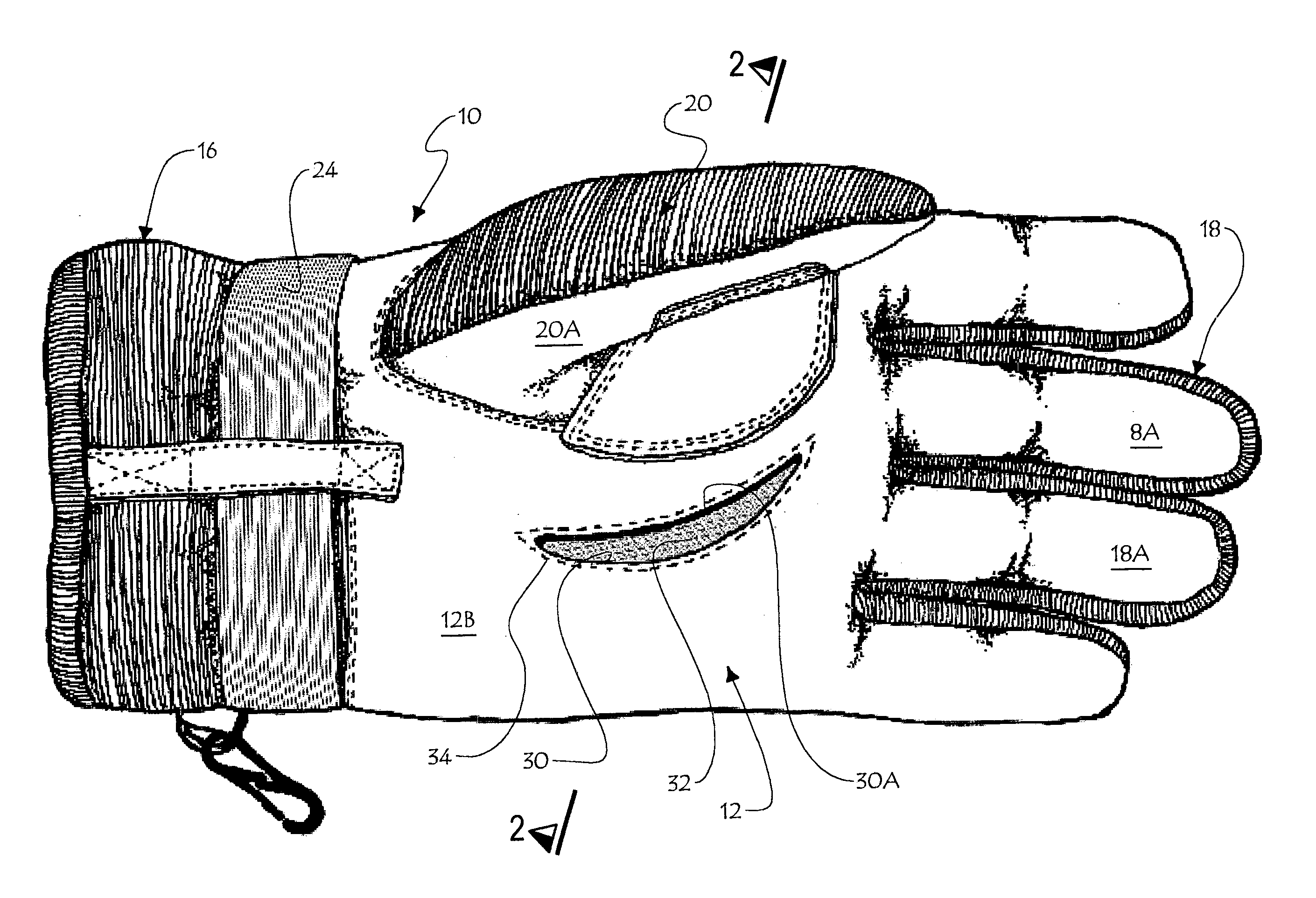 Insulated winter glove with air-breathing window in palm
