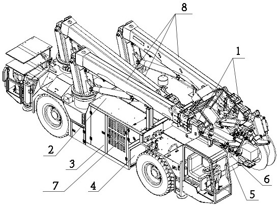 Clamping control system and method for lagging jack mounting trolley