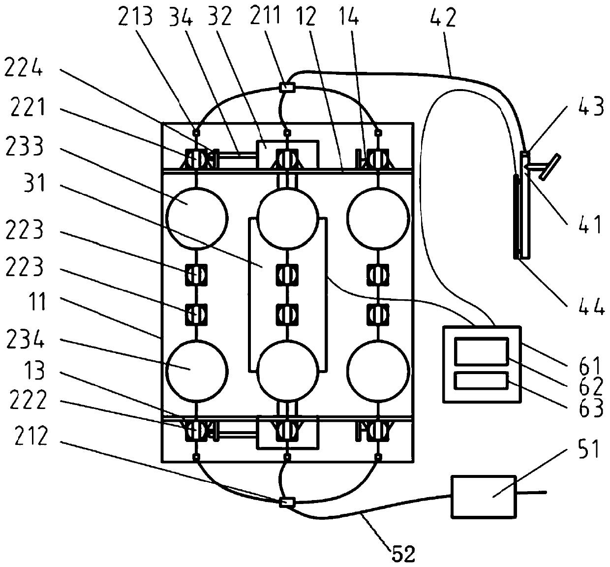 Deep sea water body sequence sampling device with through-flow structure