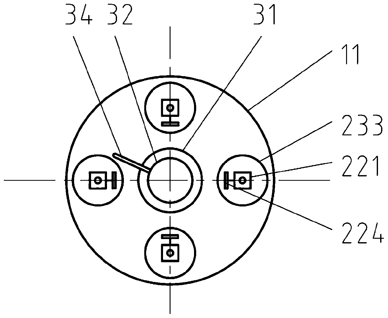 Deep sea water body sequence sampling device with through-flow structure