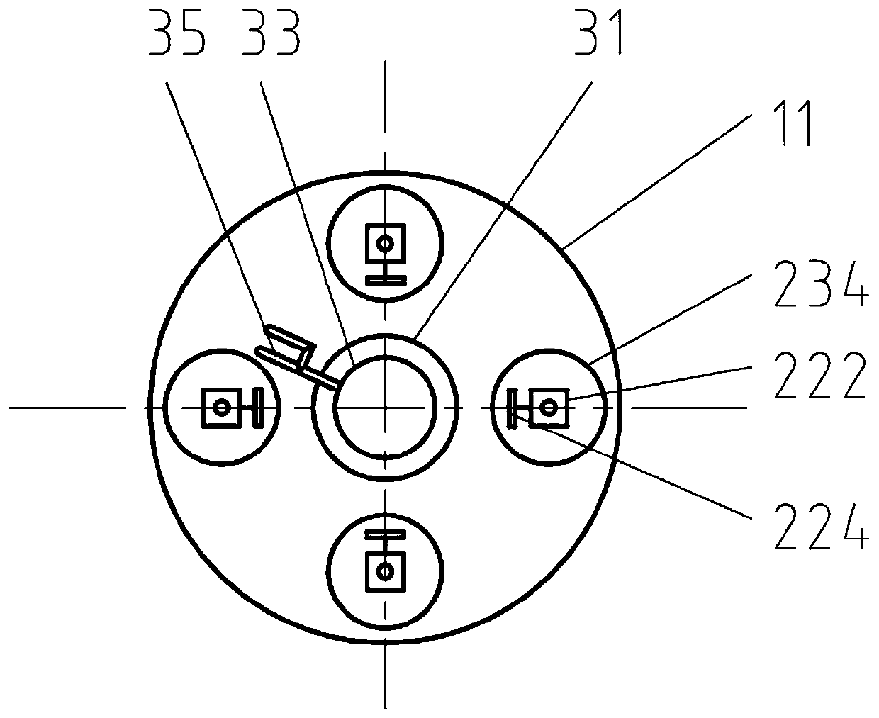 Deep sea water body sequence sampling device with through-flow structure