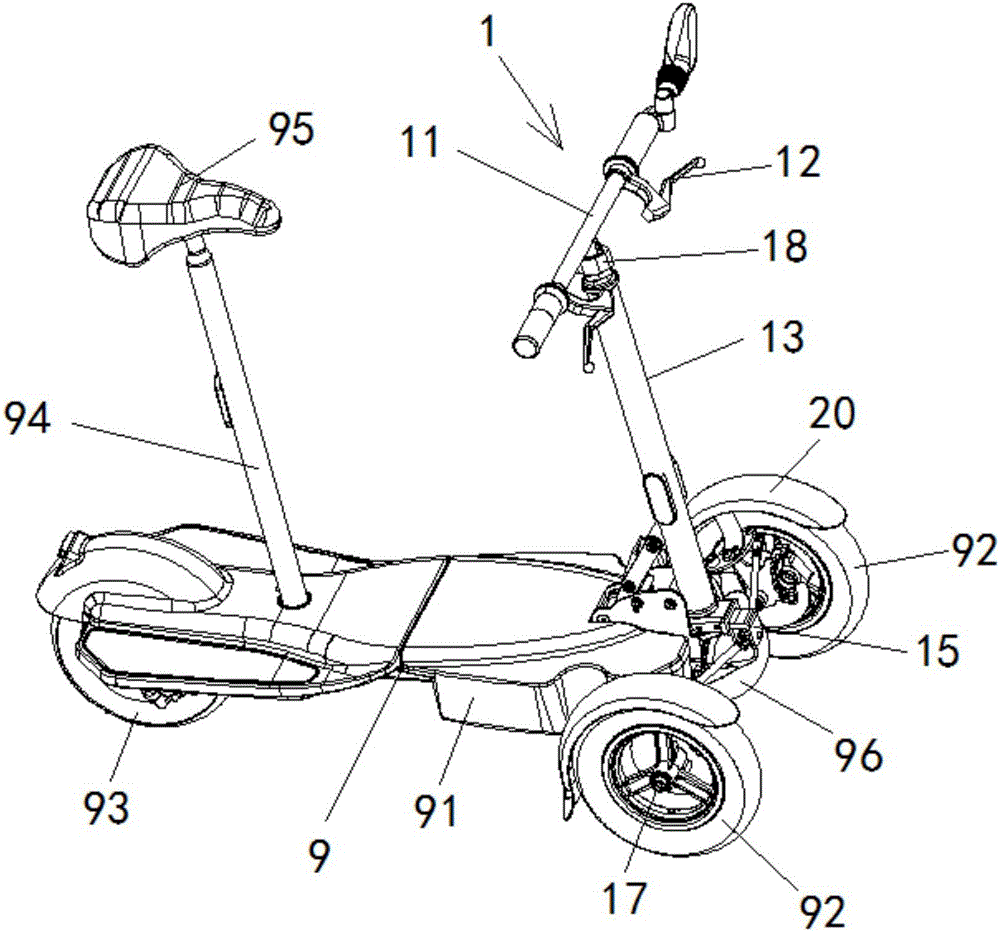 Double-front-wheel electric tricycle