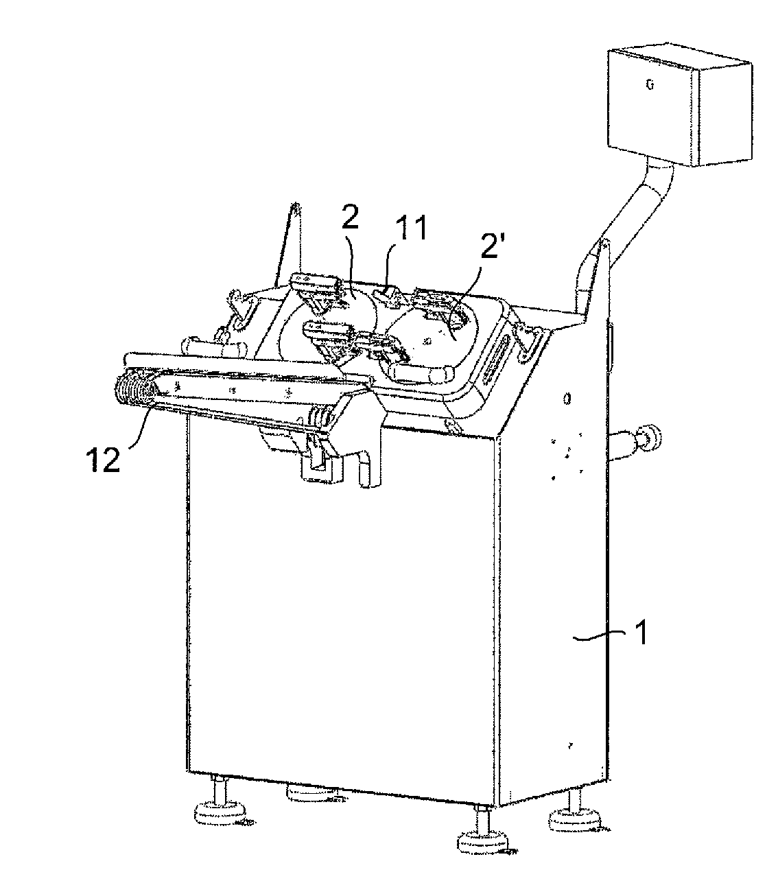 Portioning device including clamps and a cutting blade