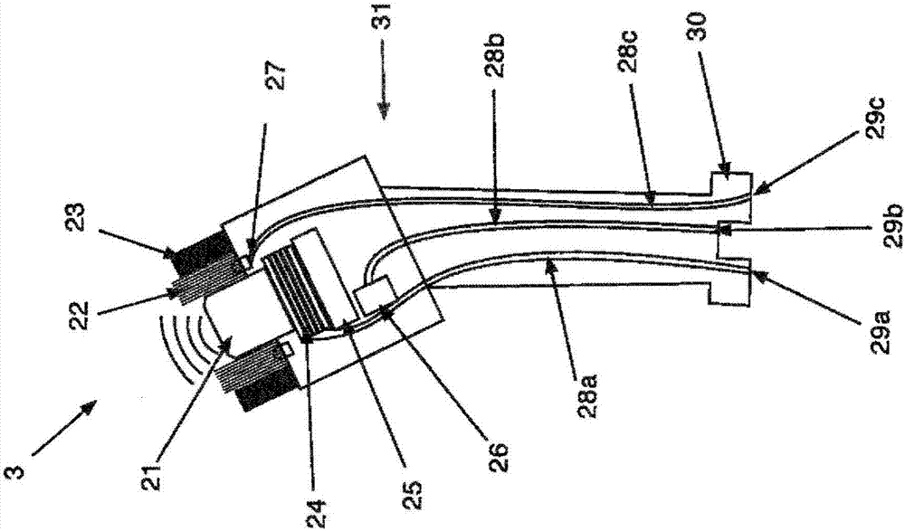 Device for the ultrasound treatment of open wounds