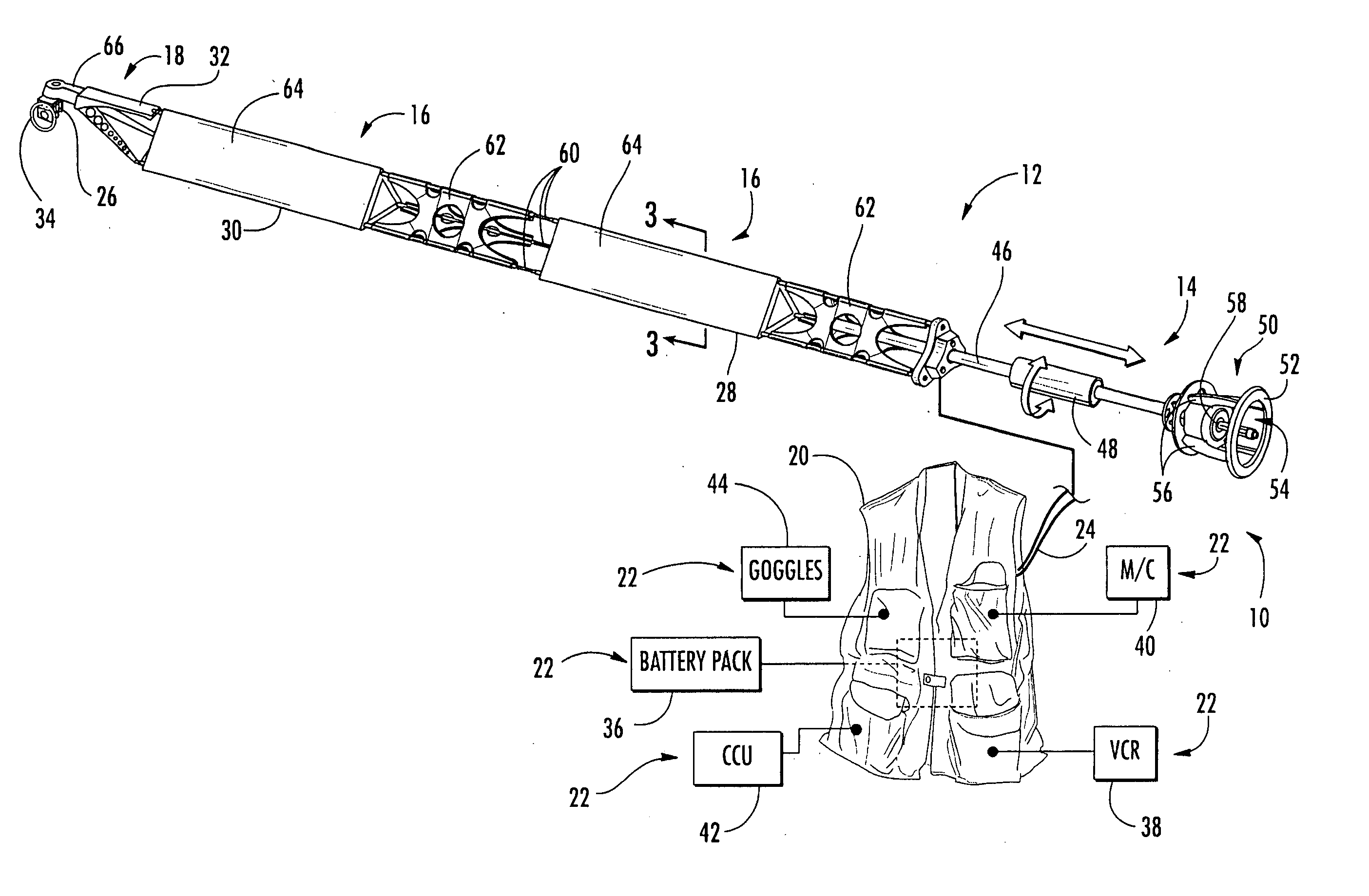 Operator supported remote camera positioning and control system with improved handle module