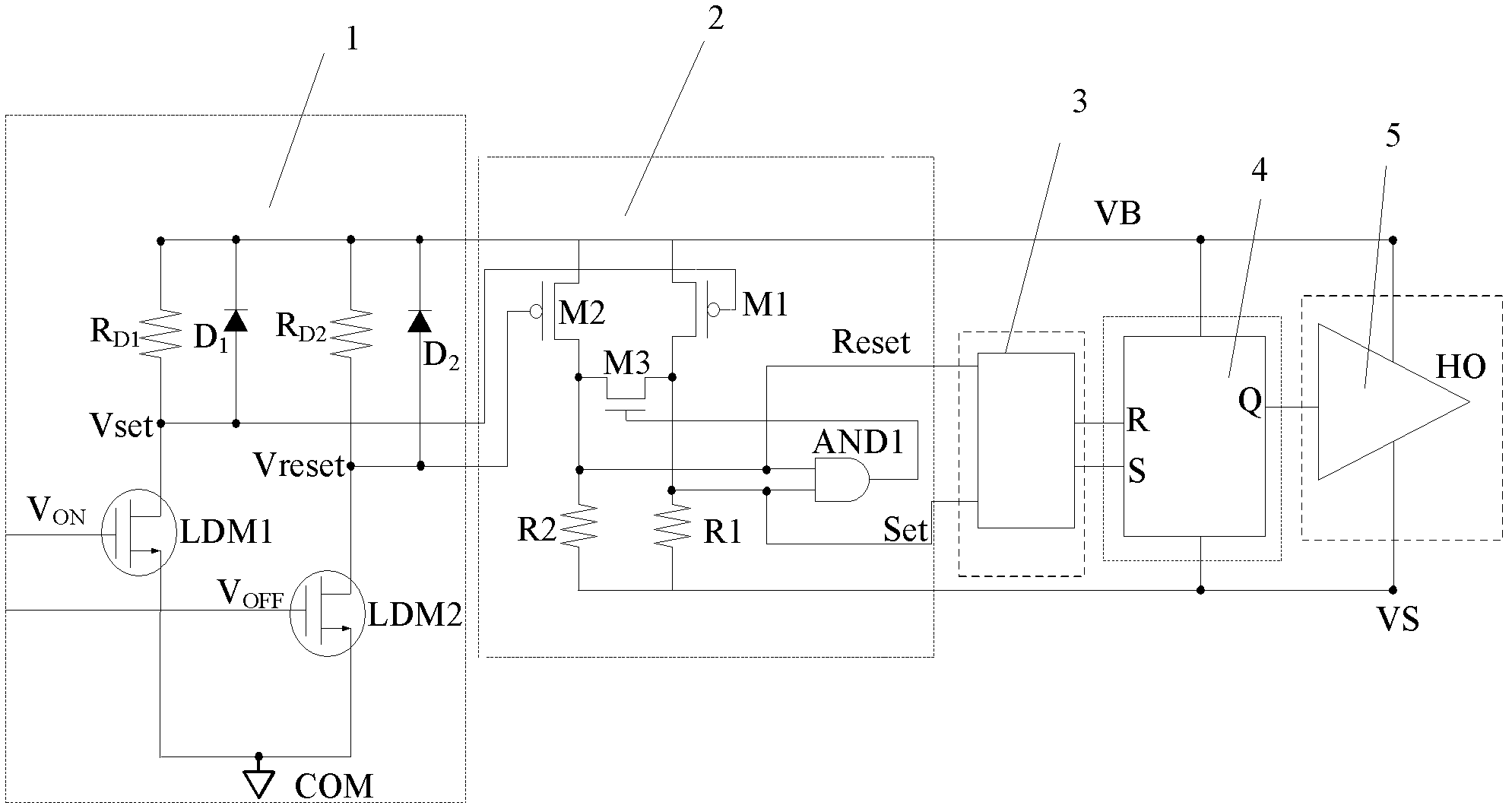 High-voltage side gate driving circuit capable of resisting common-mode noise interference