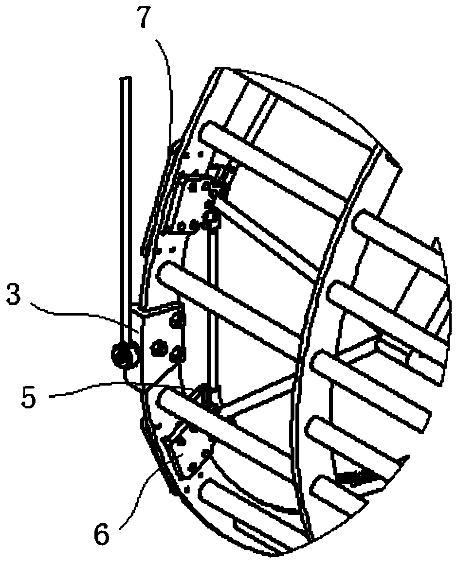 A large-scale rocket engine and support overall flip fixture