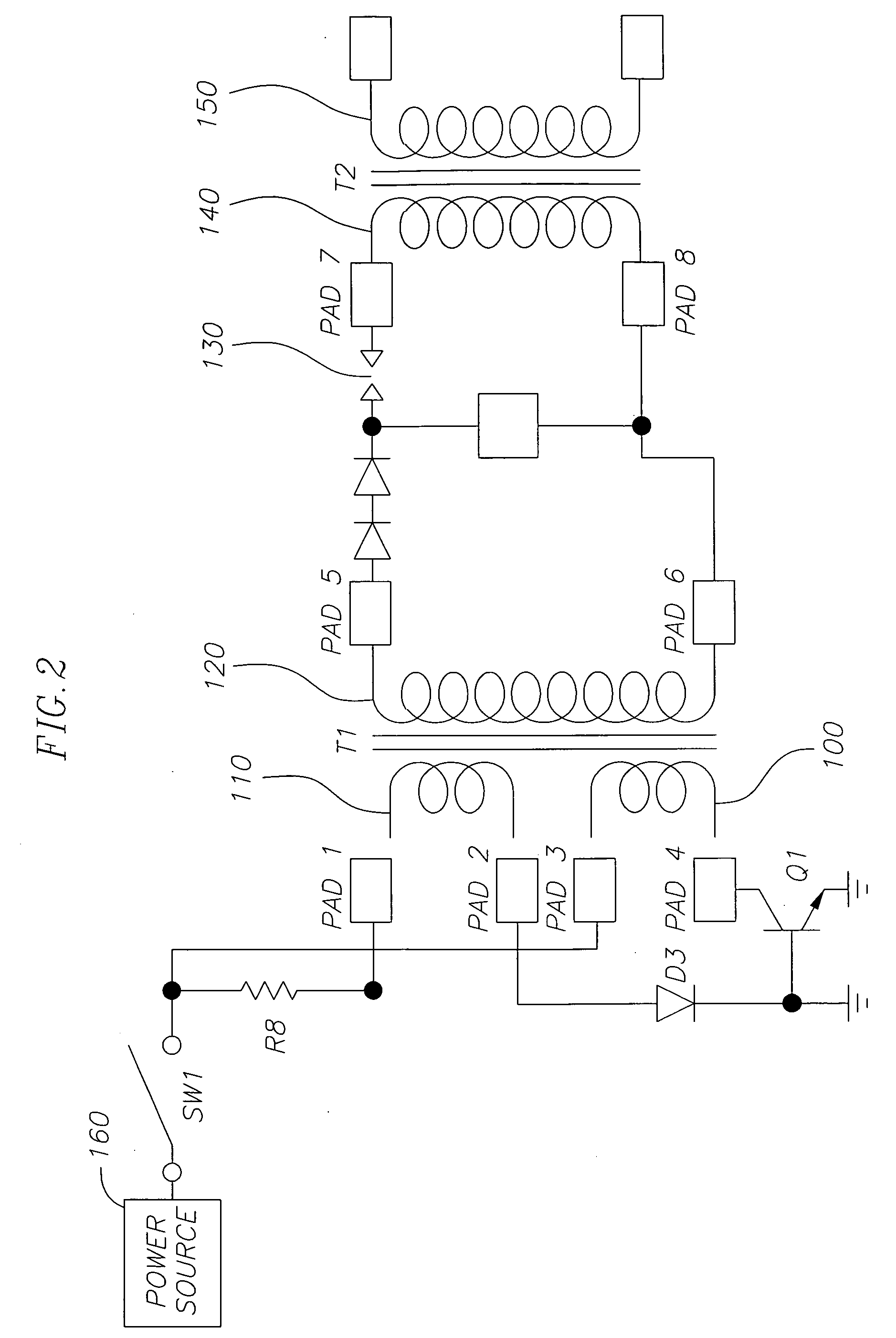 Electronic disabling device having adjustable output pulse power