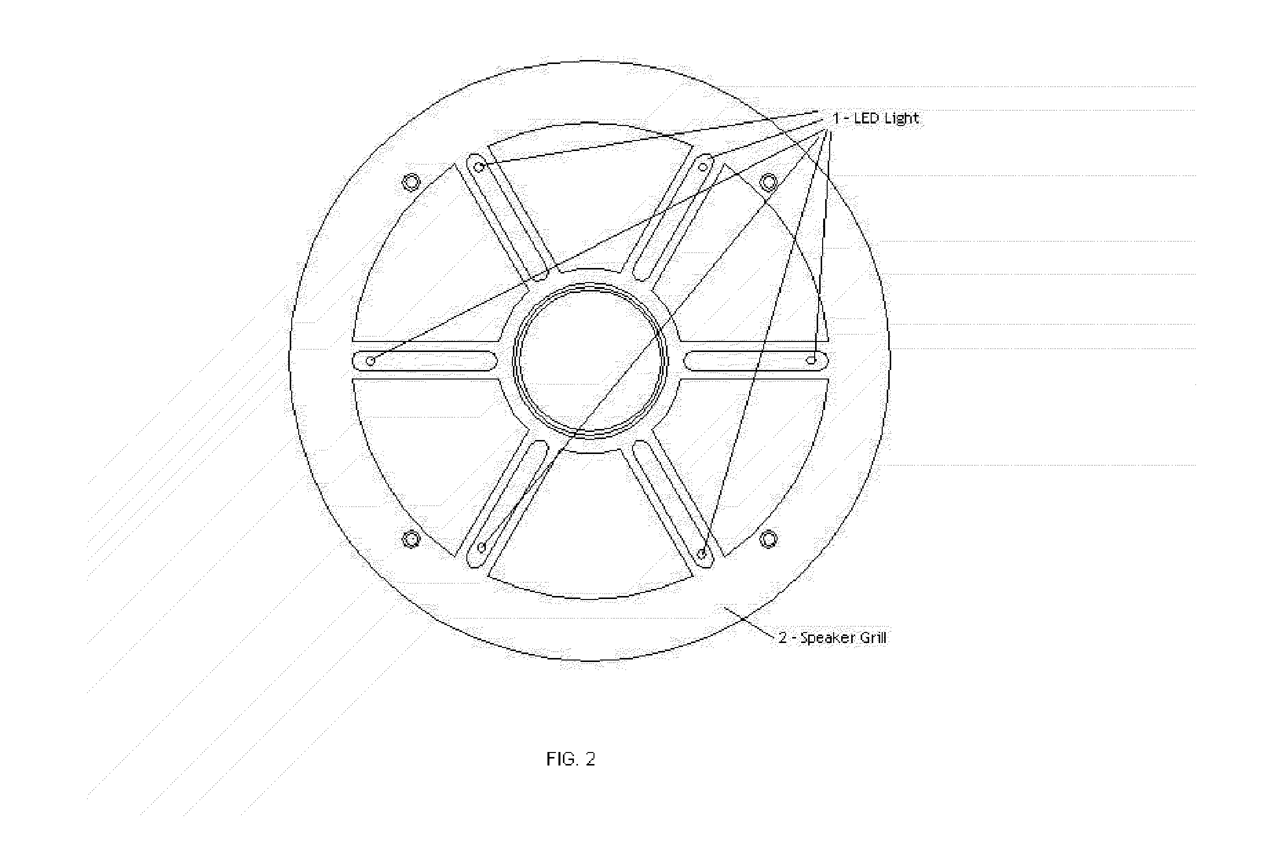 An audio speaker system and method containing LED lights