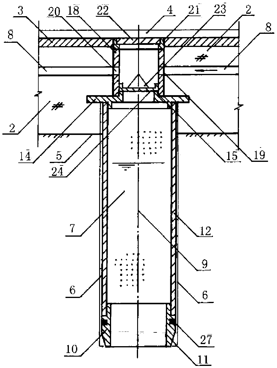 Monitoring device and construction method of underground water supplement by means of urban road rainwater infiltration wells