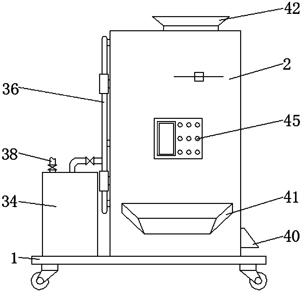 Building cement waste breaking and cleaning device