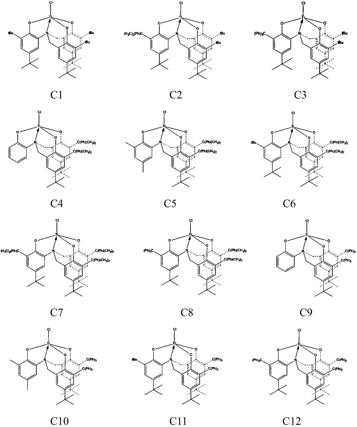 Amine-bridged triphenol tetradentate ligand subgroup IV metal complex and application