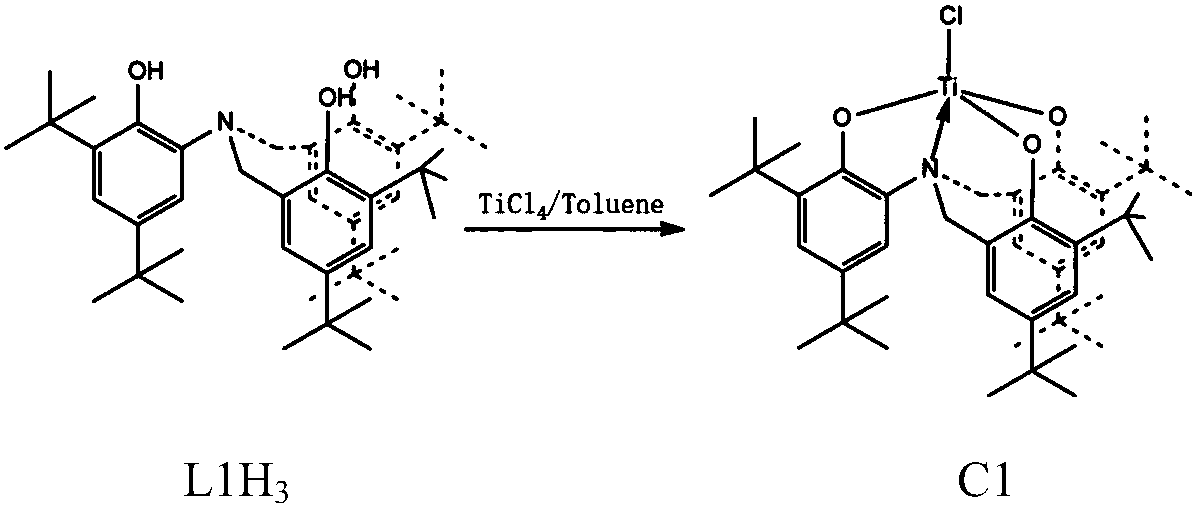 Amine-bridged triphenol tetradentate ligand subgroup IV metal complex and application
