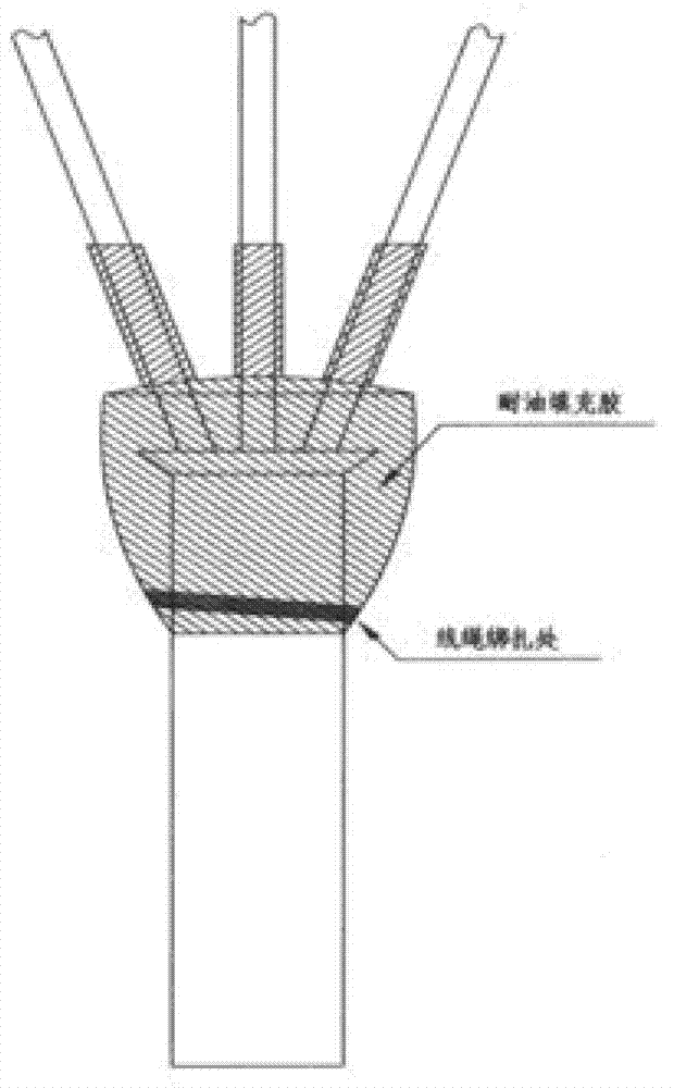 Constant voltage oil sealing method for thermal shrinkage cable head