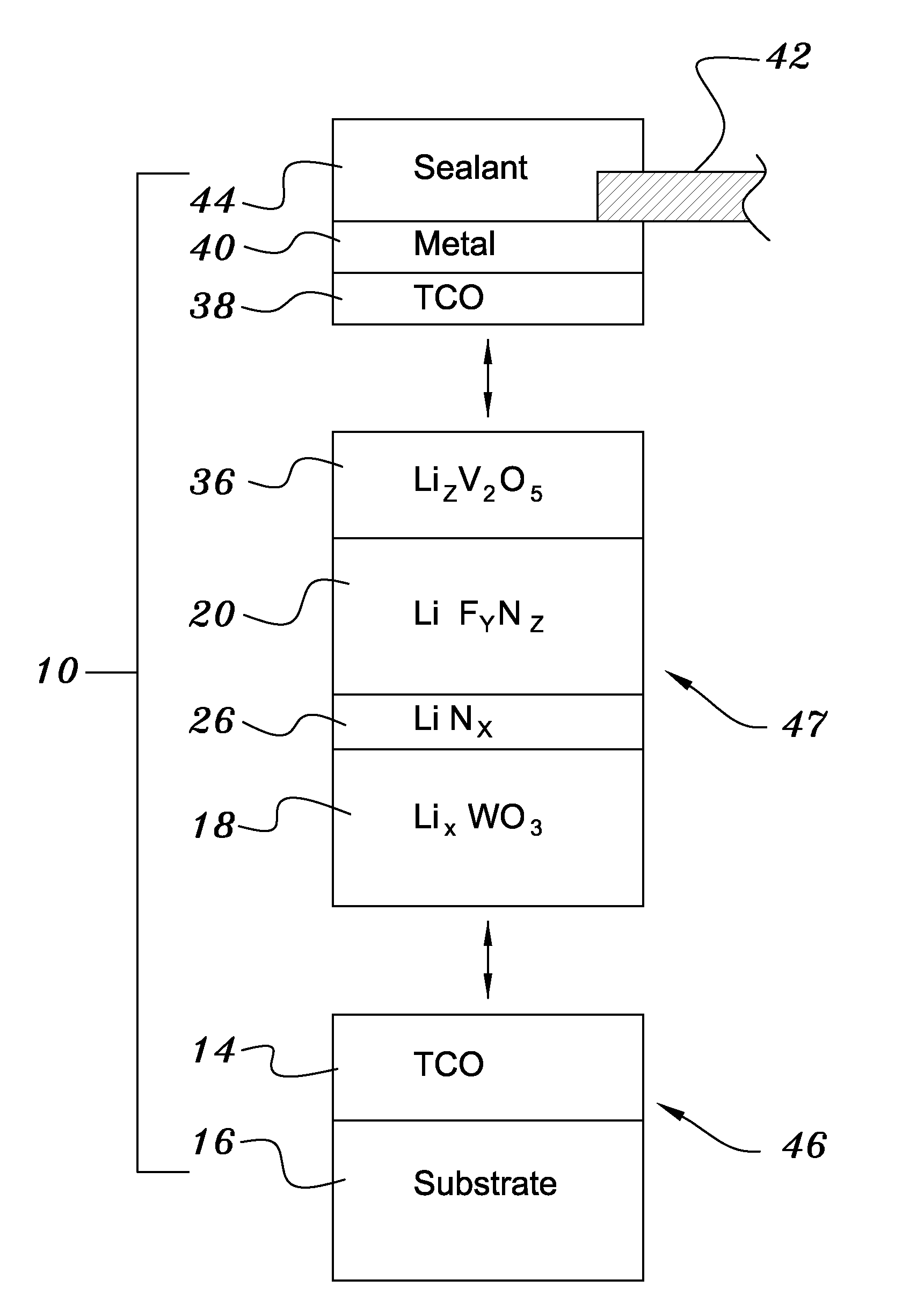 Electrochromic device with self-forming ion transfer layer and lithium-fluoro-nitride electrolyte