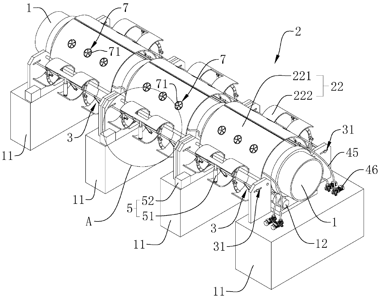 Waste heat comprehensive utilization system for rotary kiln