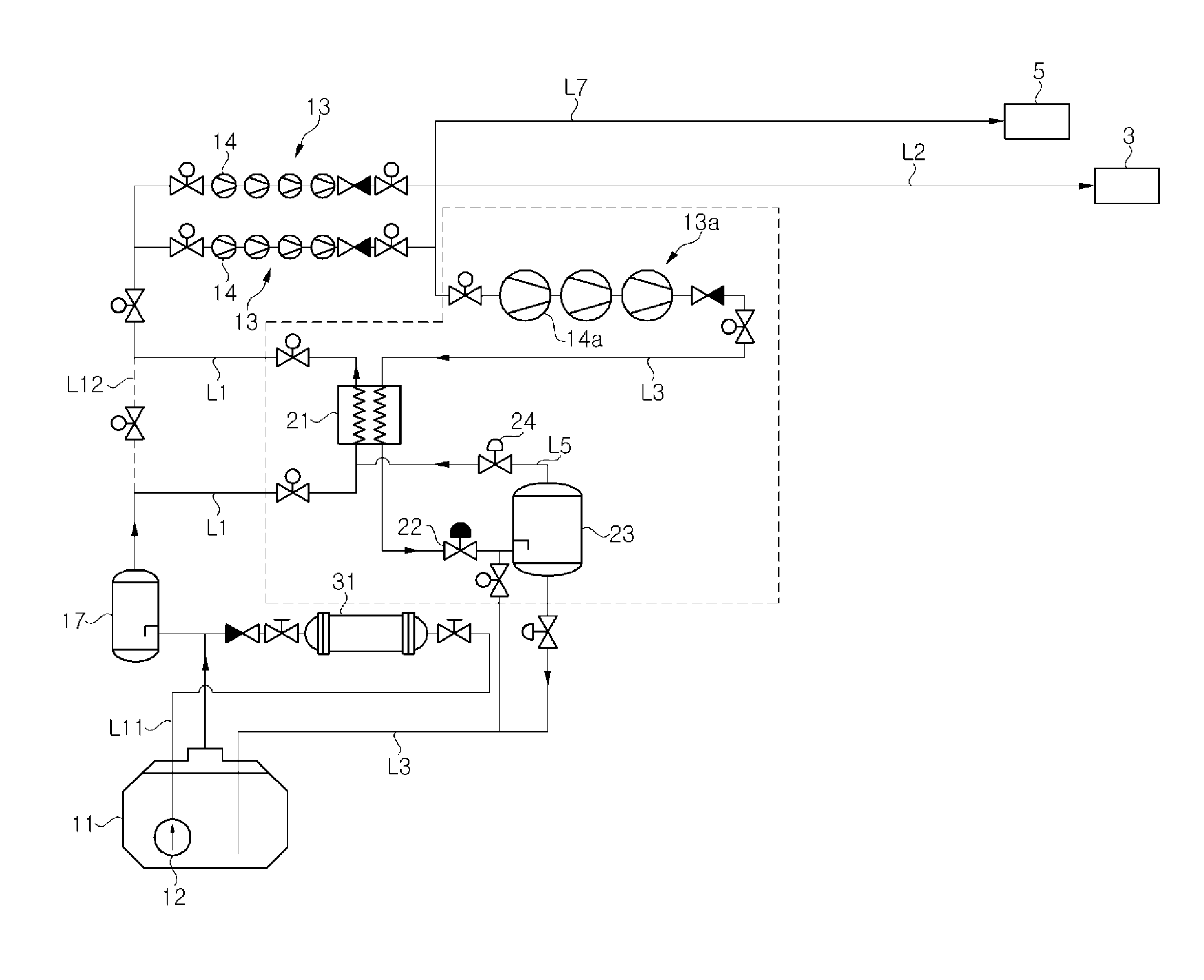 System and method for treating boil-off gas in ship