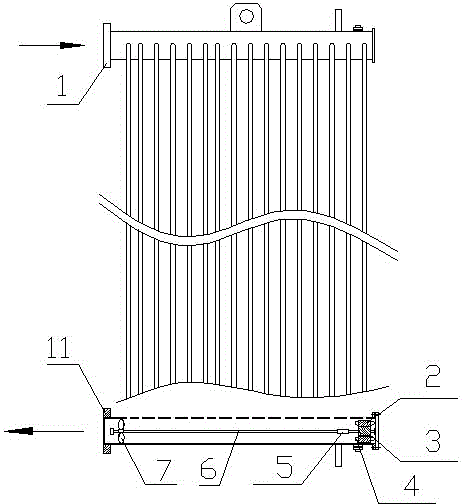 Forced oil circulation finned radiator of oil-immersed transformer