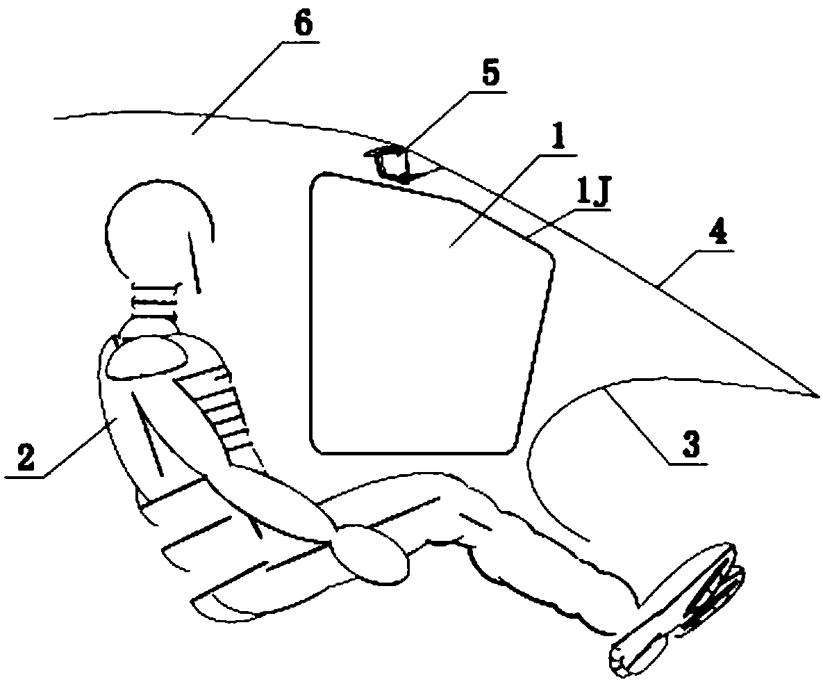 A frame-shaped safety airbag air bag installed on the roof of an automobile