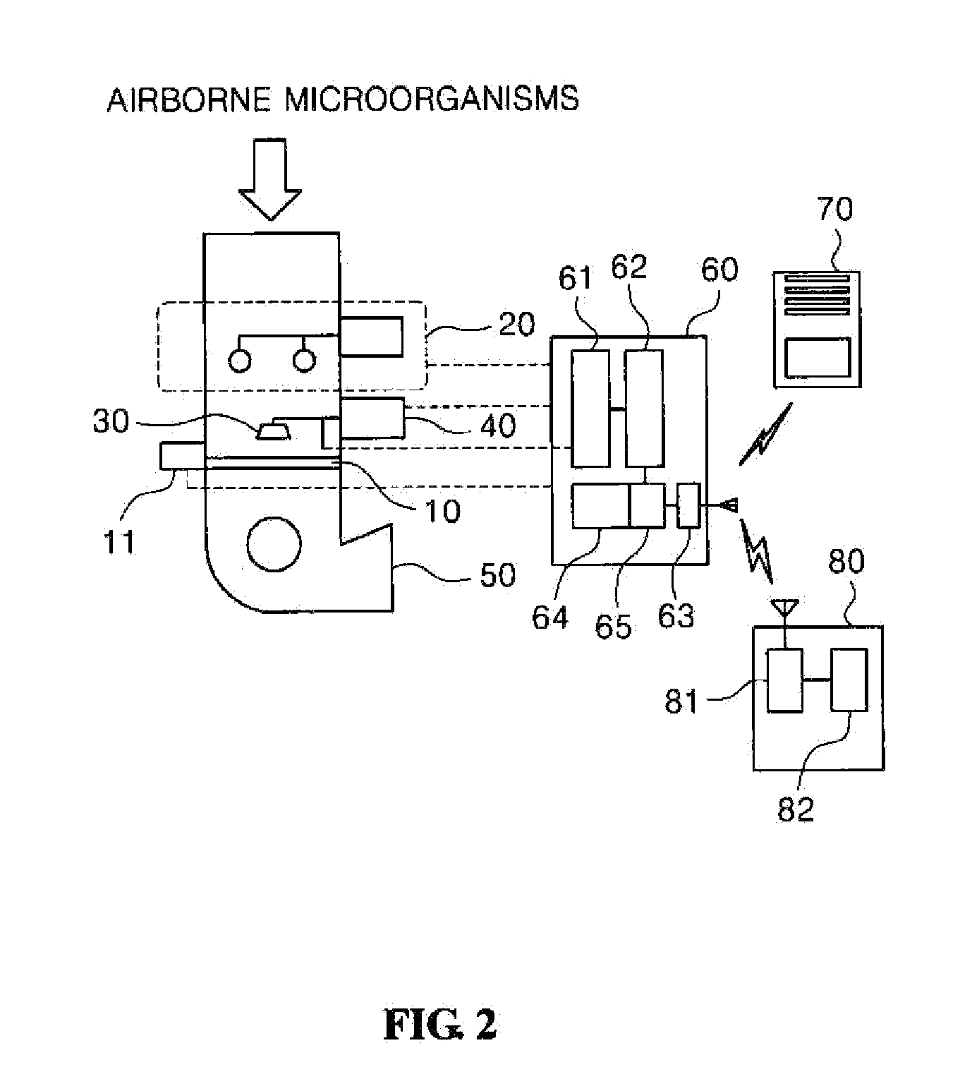 Apparatus for measuring floating microorganisms in a gas phase in real time using a system for dissolving microorganisms and ATP illumination, and method for detecting same