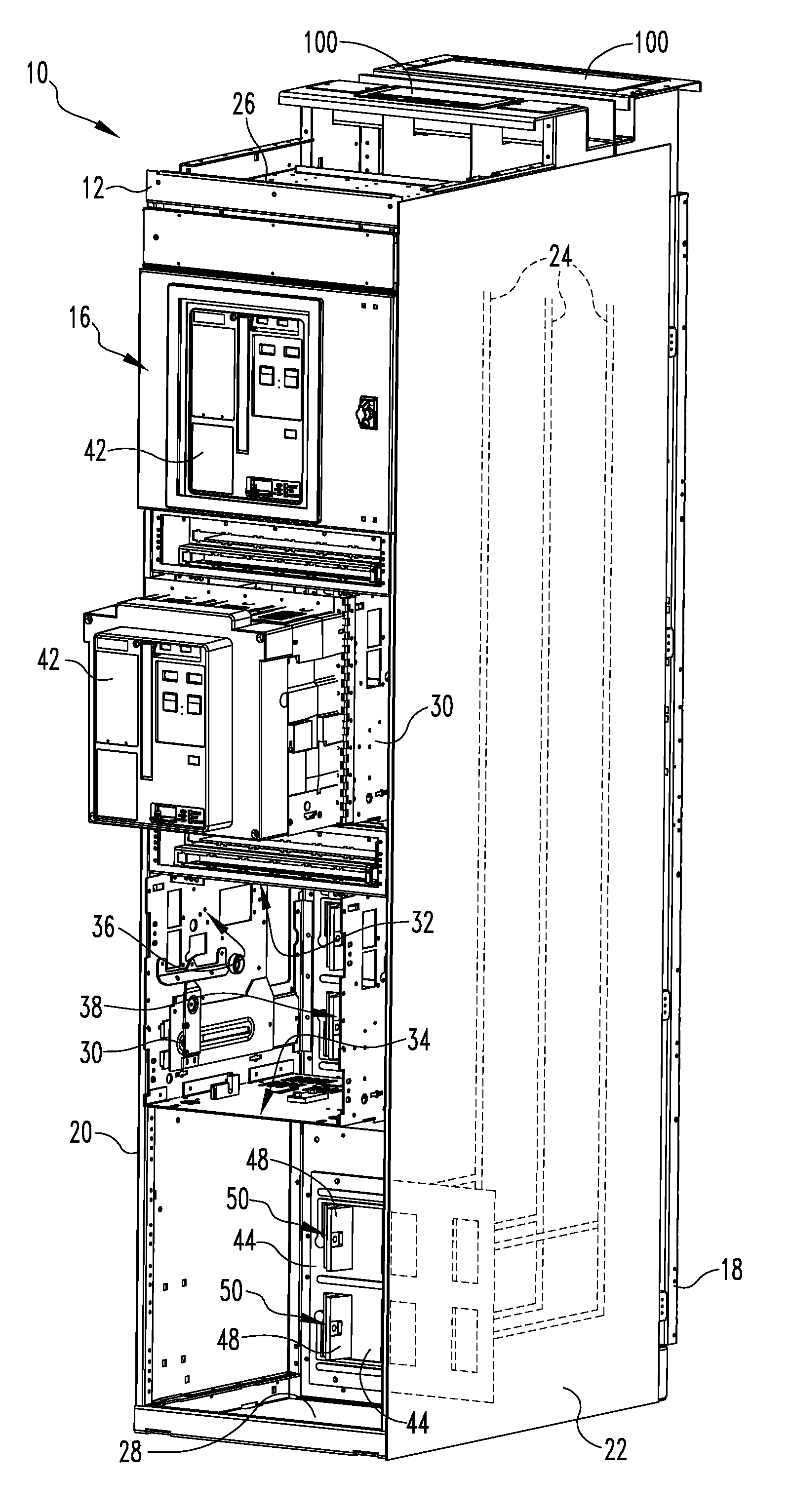 Electrical enclosure assembly having venting system