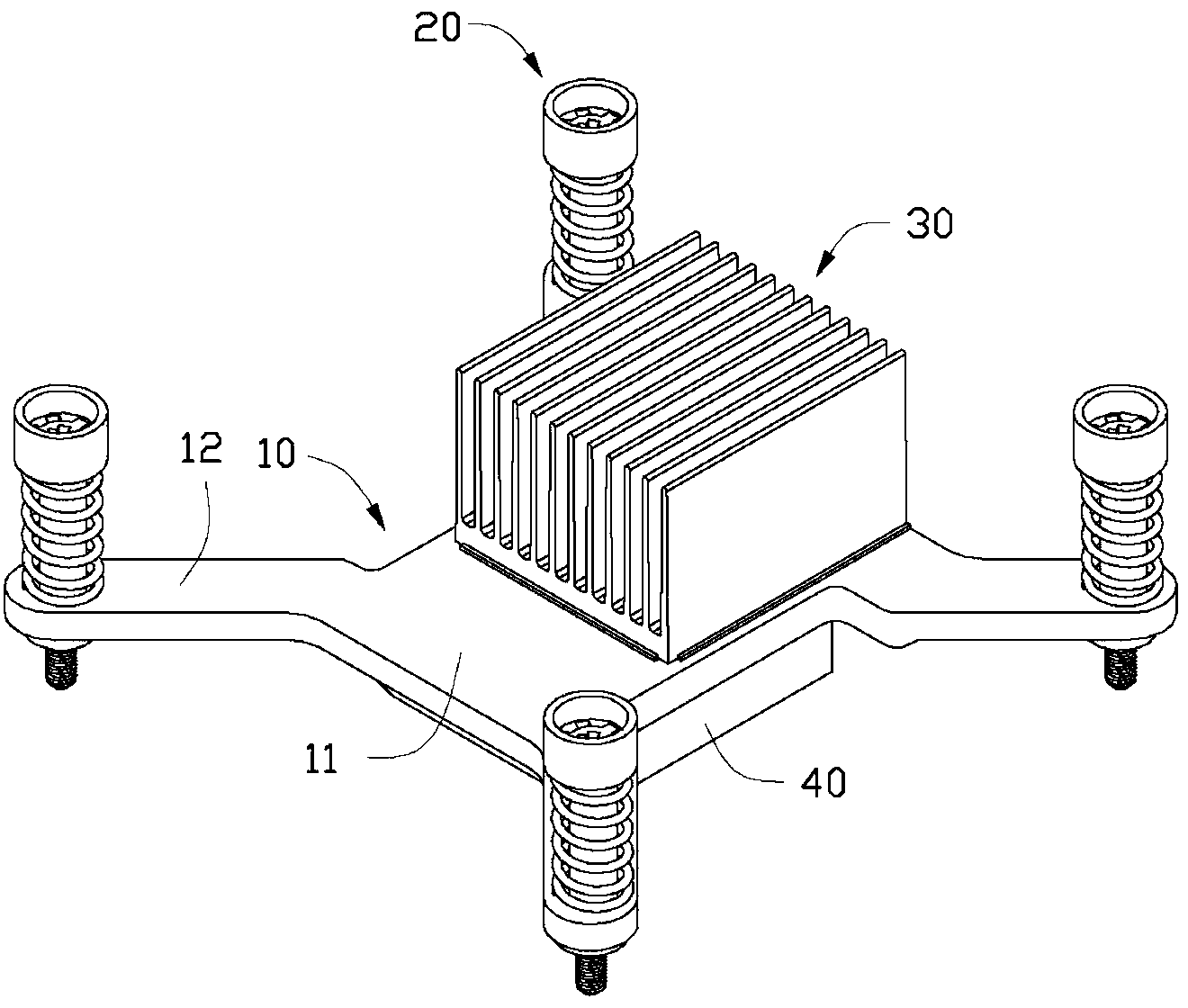 Heat dissipation device and fastening structure thereof