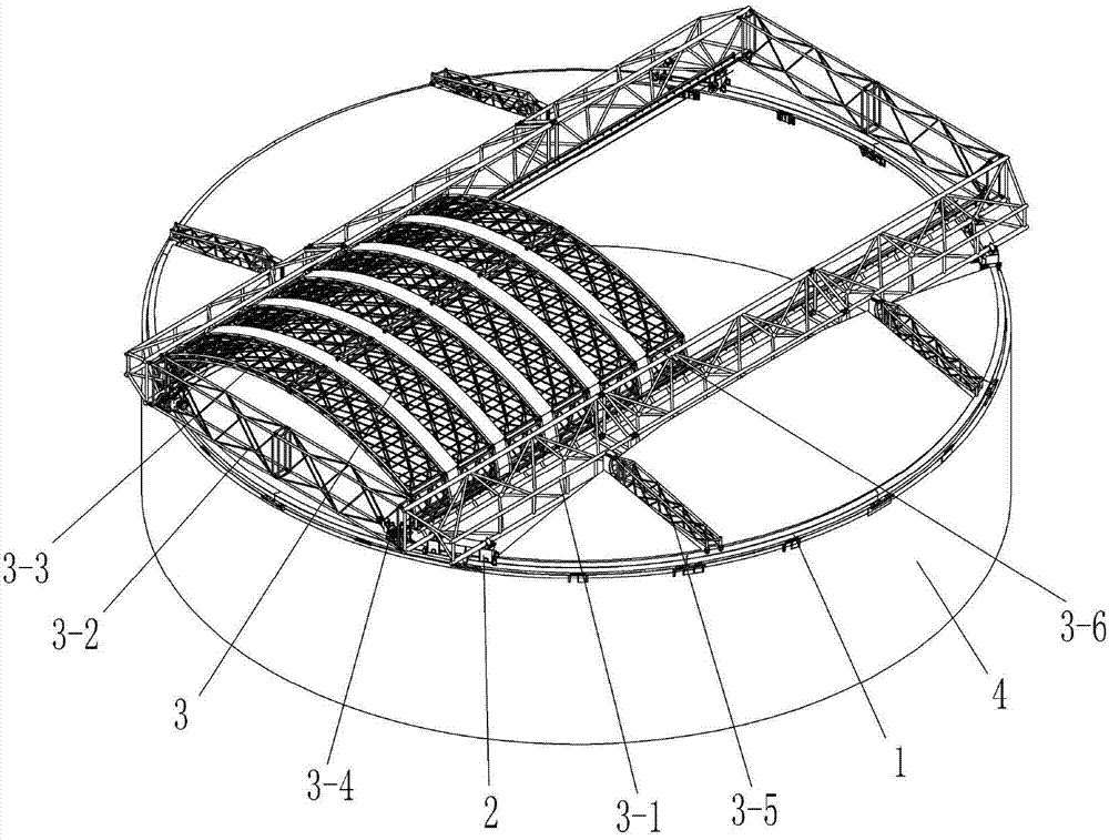 Rotary openable roof structure
