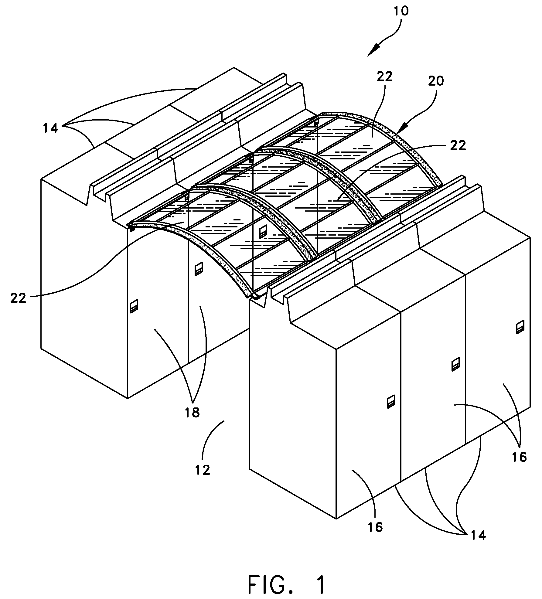 Hot aisle containment panel system and method