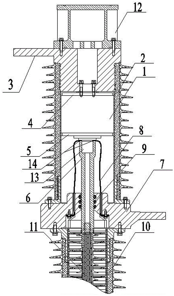 A high voltage vacuum circuit breaker pole